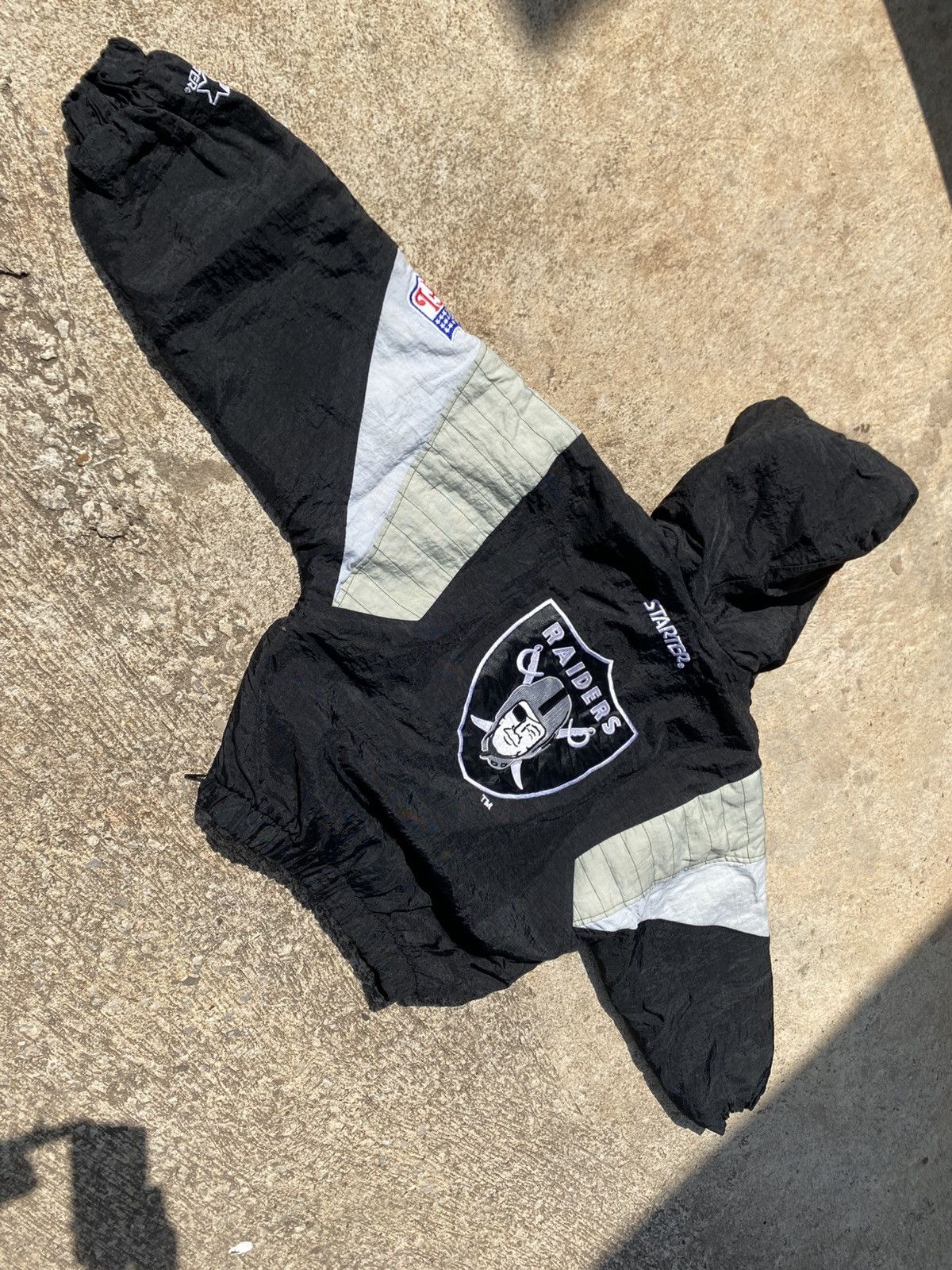 Starter Vintage Oakland Raiders 90s For kids Jacket hoodie Size US XXS / EU 40 - 10 Thumbnail