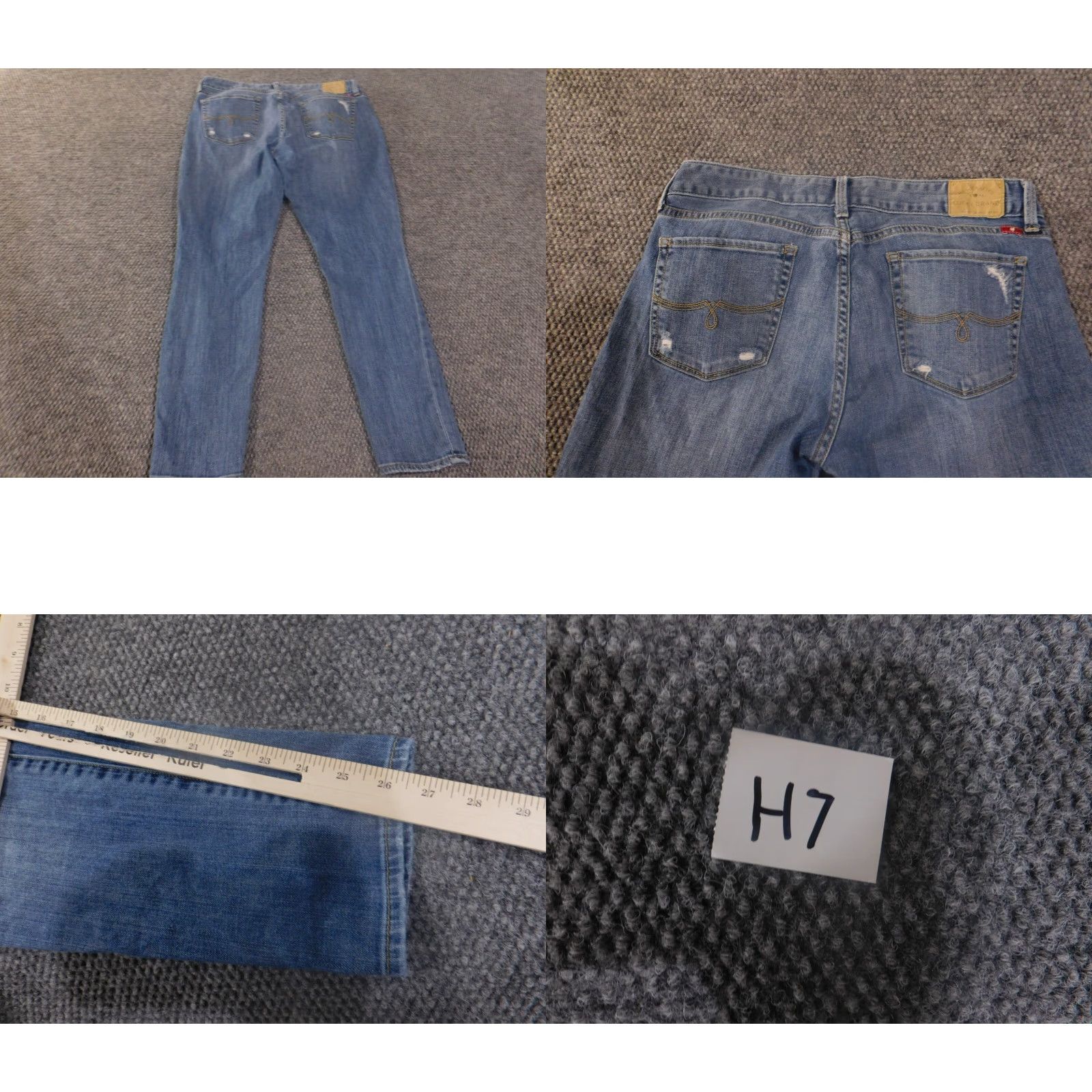 Lucky Brand Lucky Brand Jeans Womens 10 Skinny Blue Dark Stretch Distressed 30 Inseam 26 Regular Womens Size 30" / US 8 / IT 44 - 8 Thumbnail