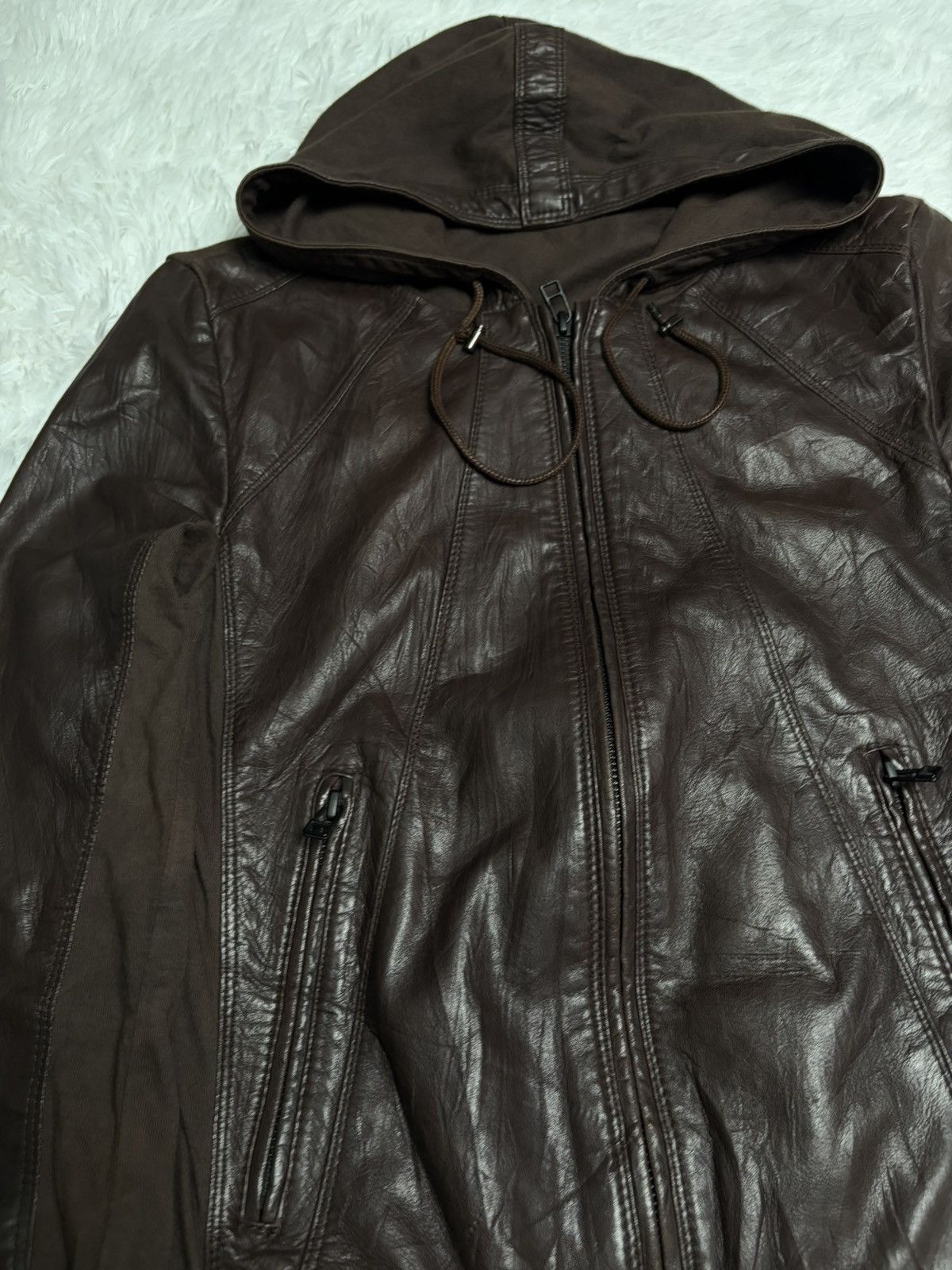 If Six Was Nine Rare Custom Culture hybrid leather jacket Size US XXS / EU 40 - 2 Thumbnail