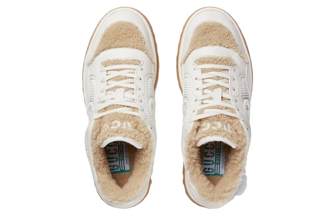 Gucci o1s1wg110325 Women's MAC80 Sneakers in White & Brown Size US 6 / IT 36 - 3 Thumbnail