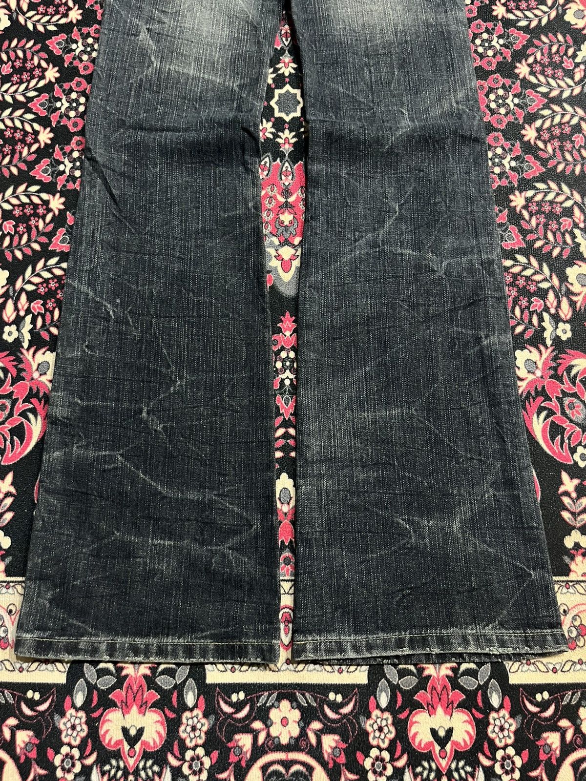 If Six Was Nine Japanese Brand Cook Cracked Washed Distressed Flare Jeans Size 30" / US 8 / IT 44 - 9 Thumbnail