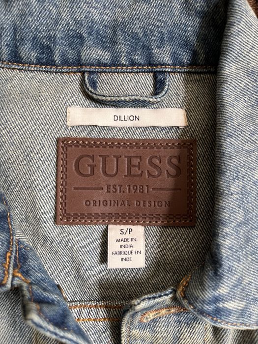 guess dillon patch denim jacket