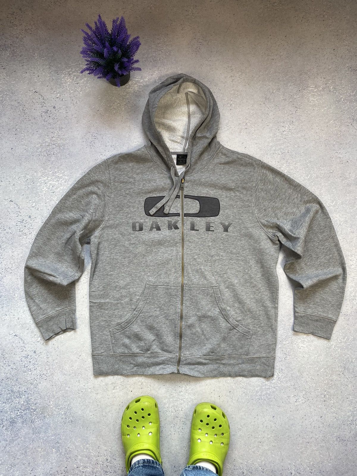 Vintage Vintage Oakley Men’s Zip Hoodie With Big Logo Size US XL / EU 56 / 4 - 2 Thumbnail