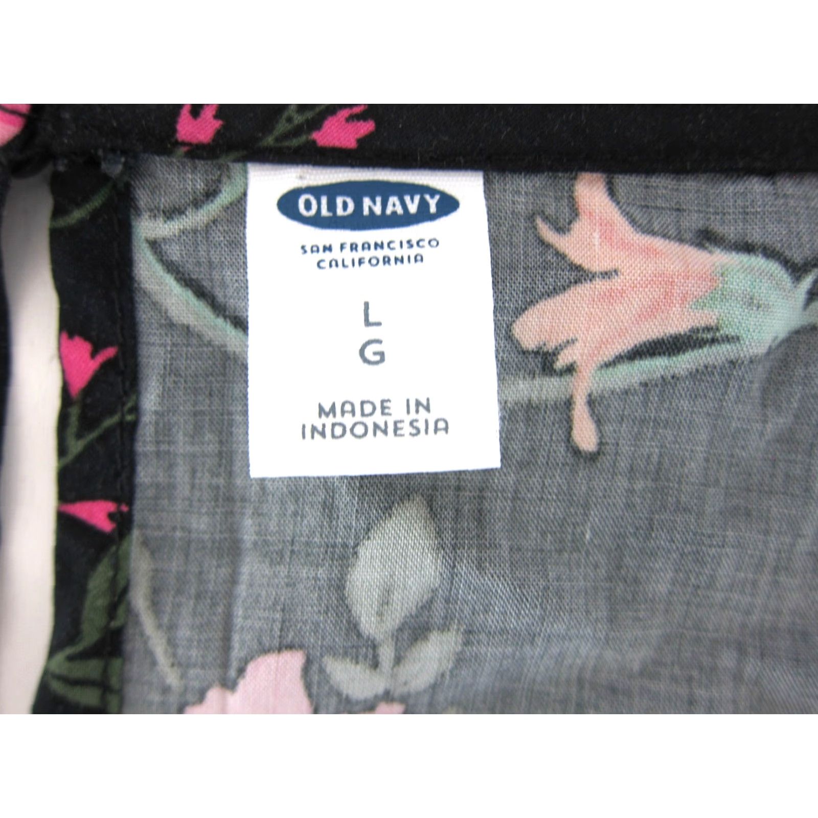 Old Navy Old Navy Tunic Dress L - Floral Butterfly 100% Rayon Long Sleeve Shirt Dress - Black Size L / US 10 / IT 46 - 3 Thumbnail