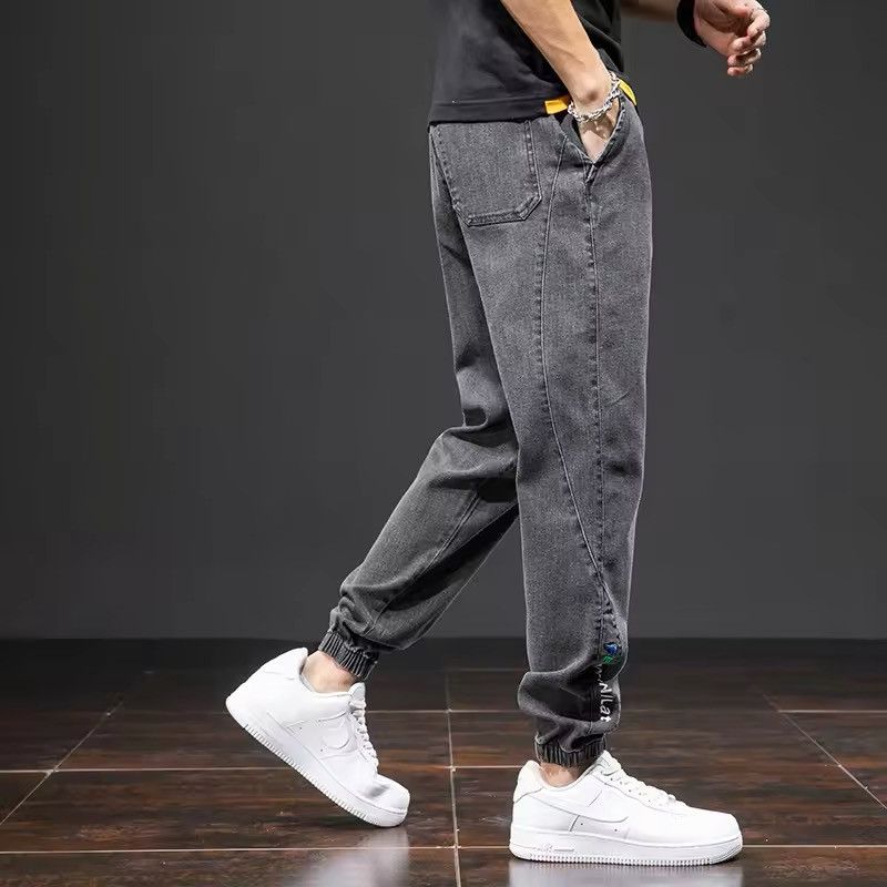 Japanese Brand Elastic Waist Black Cargo Jeans Men Size US 31 - 6 Thumbnail