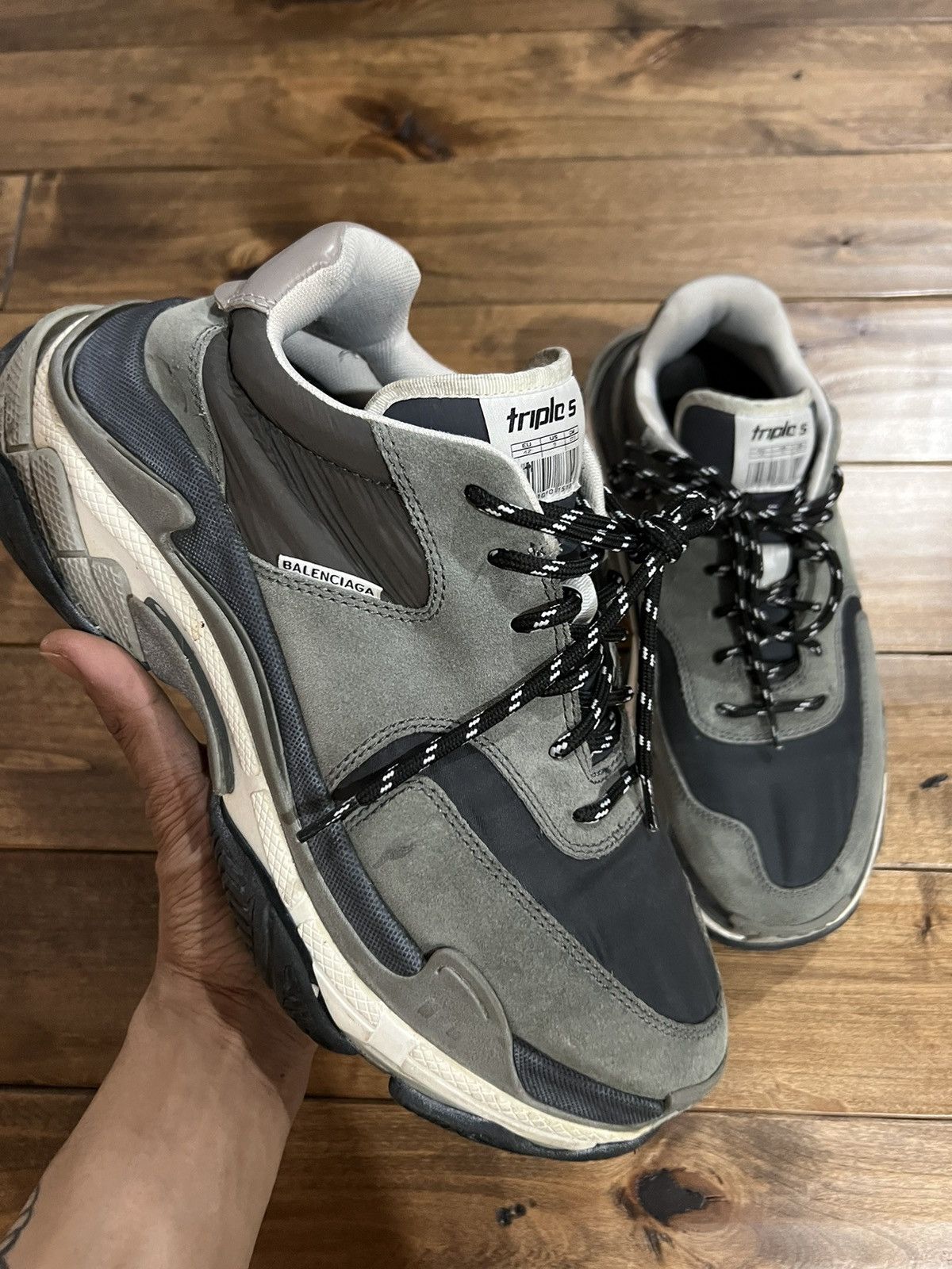 靴 Balenciaga Triple S Dark Grey/Light Grey Balenciaga Triple S Dark Grey / Grey / White Mesh EU 38 UK 5