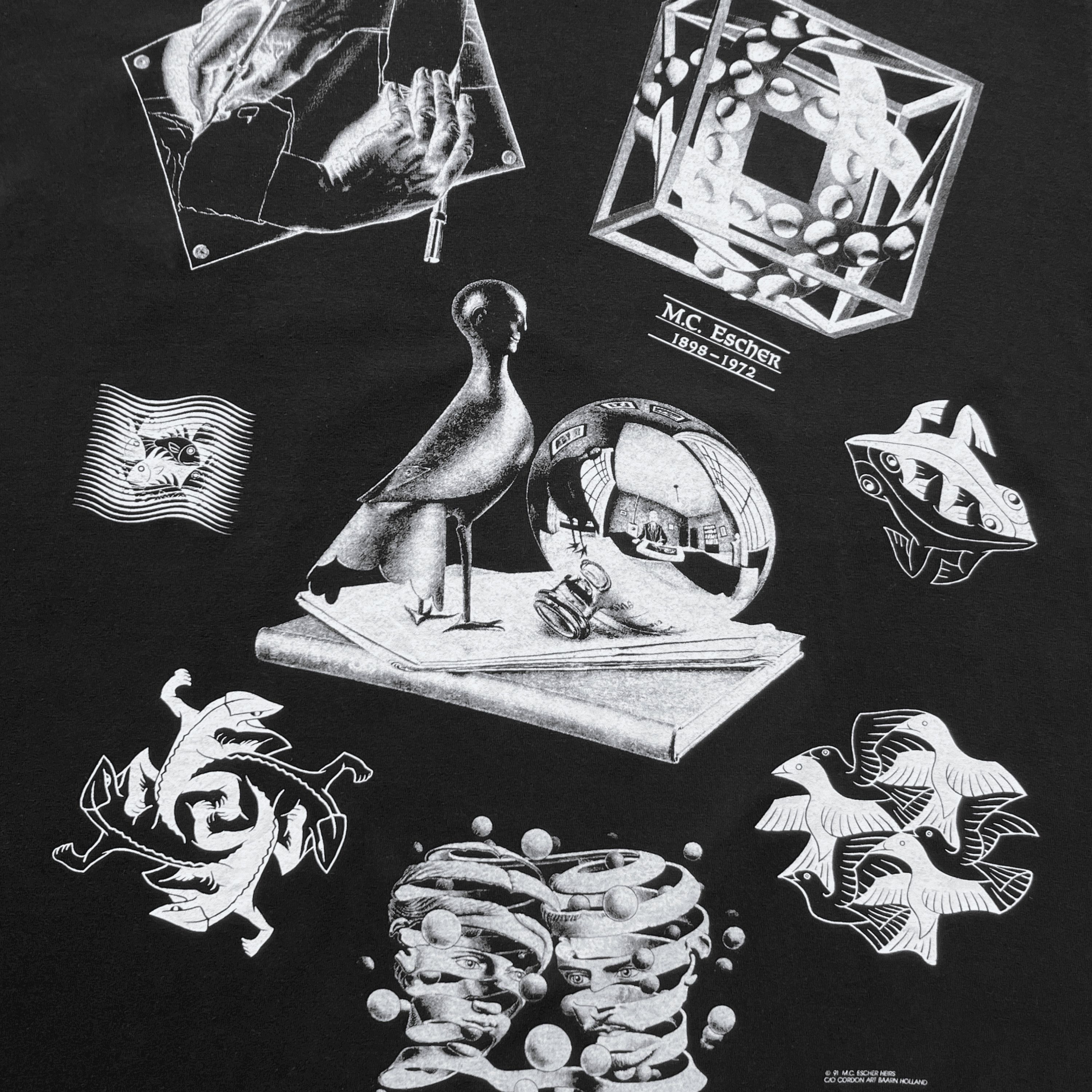 Vintage Vintage 1991 M.C. Escher Collage Long Sleeve T-Shirt Size US XL / EU 56 / 4 - 2 Thumbnail