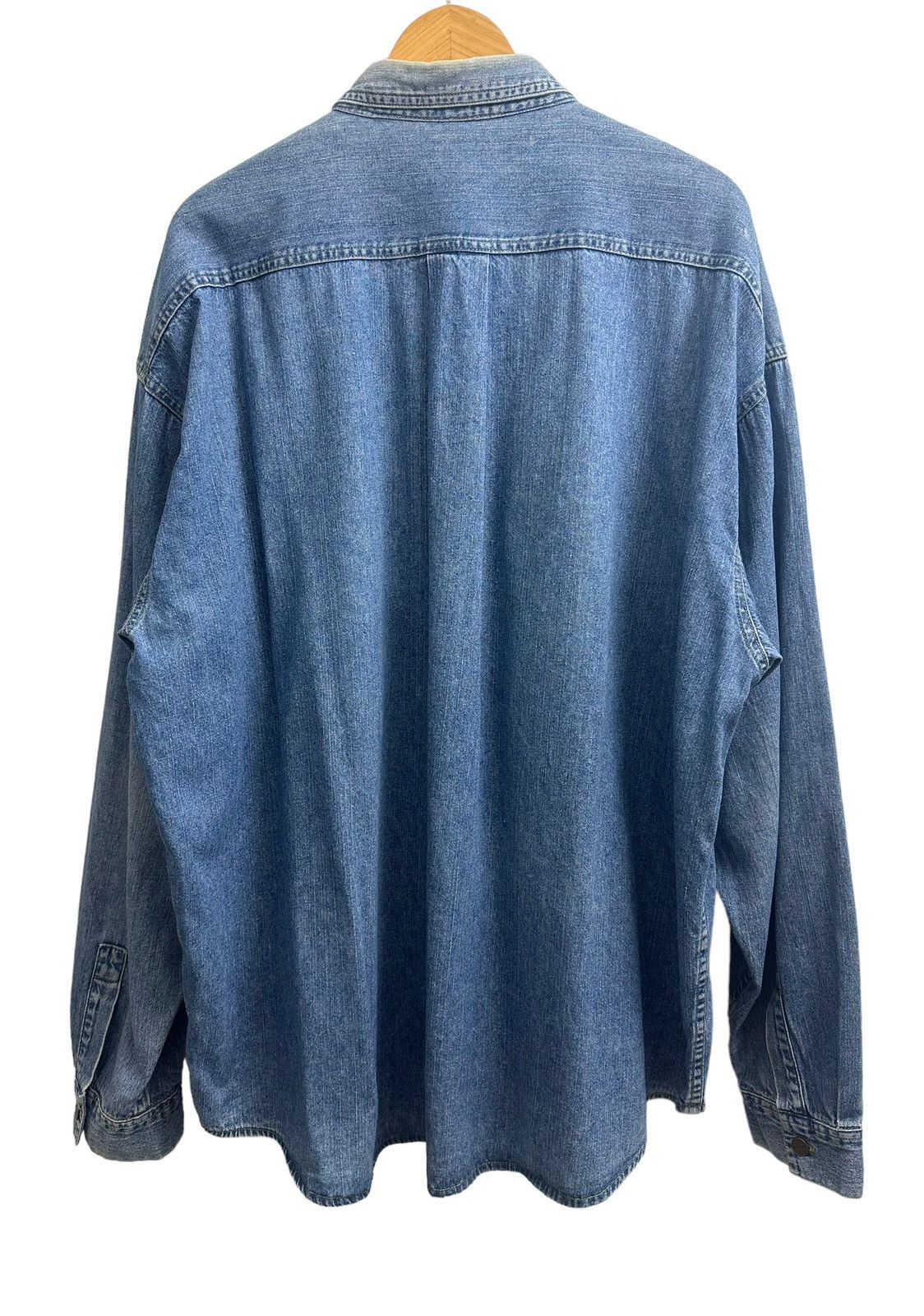 Marithe + Francois Girbaud Marithe + Francois Girbaud Oversized Blue Denim Shirts Size US XL / EU 56 / 4 - 2 Thumbnail