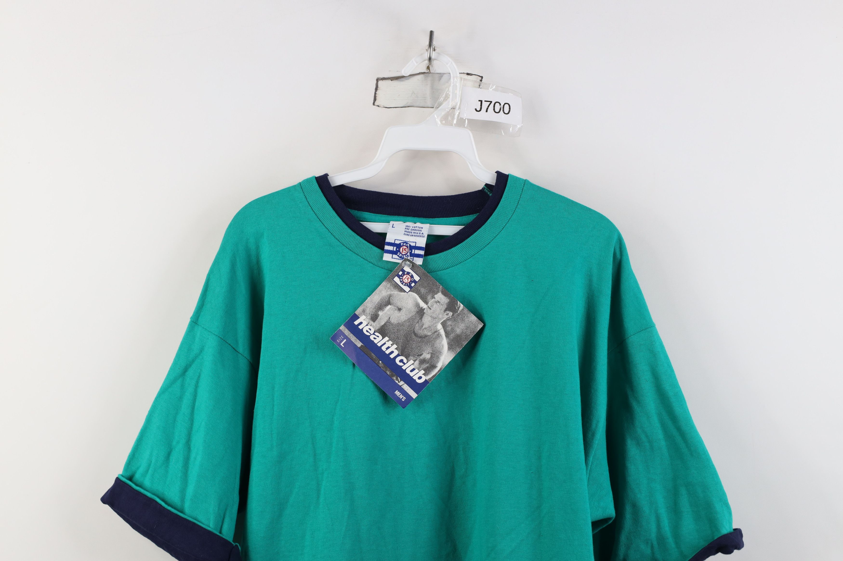Vintage Deadstock Vintage 90s Streetwear Layered T-Shirt Teal USA Size US L / EU 52-54 / 3 - 2 Thumbnail