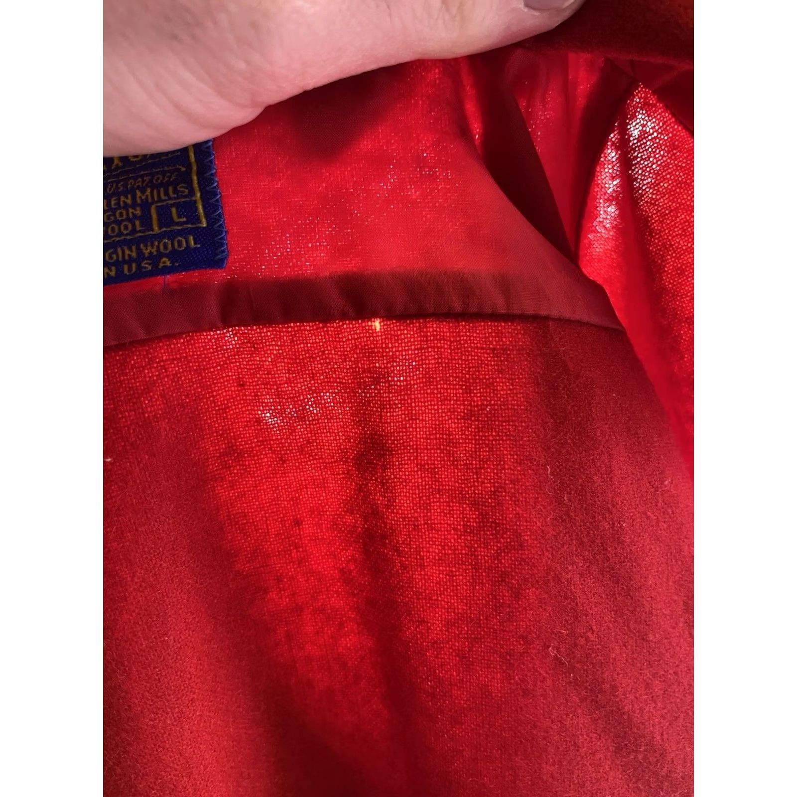Pendleton VINTAGE Pendleton Shirt Flannel Wool Button-Up Red USA Large Solid Mens L Long Sleeve Short Description: Holes/Stains Size US L / EU 52-54 / 3 - 5 Thumbnail