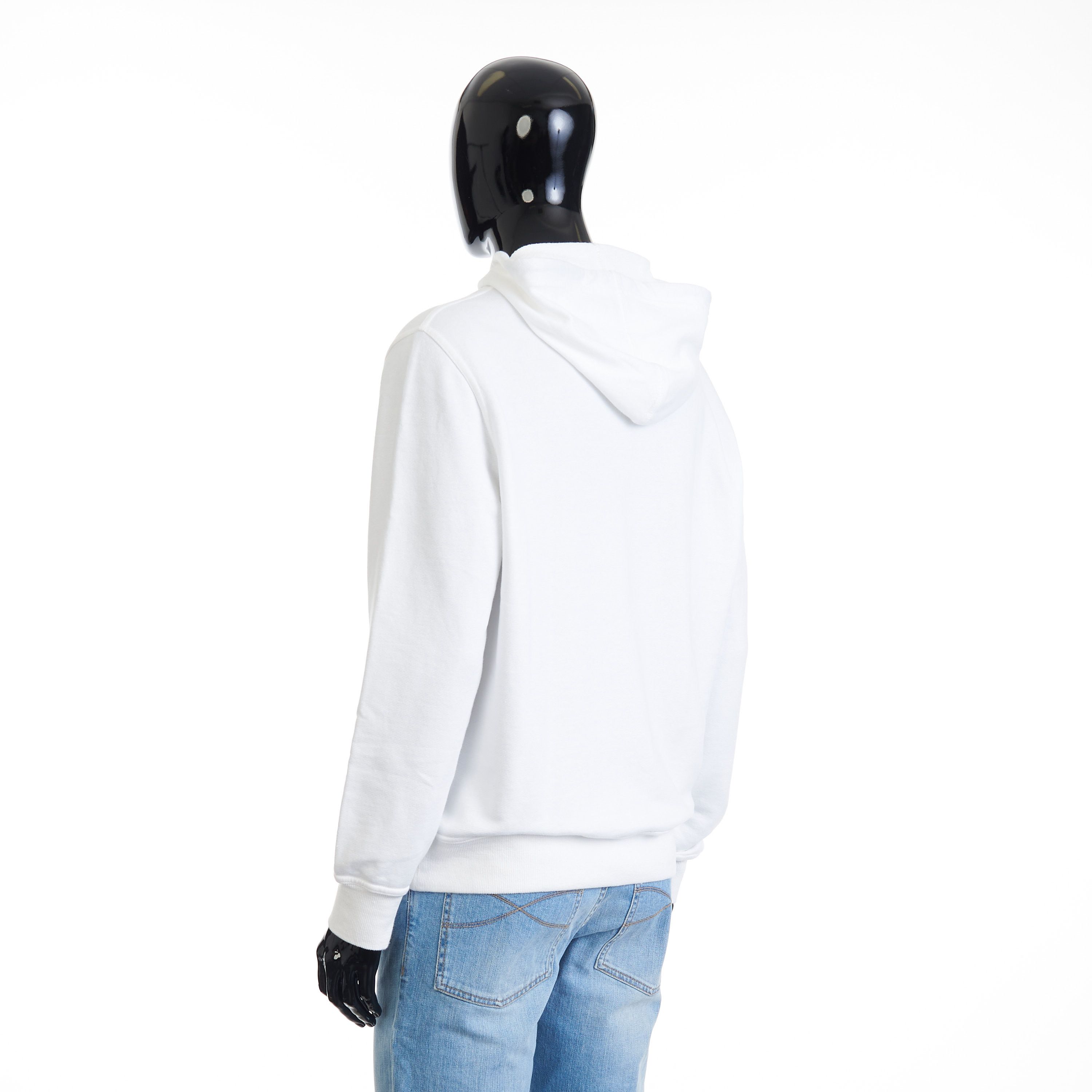 Brunello Cucinelli White Hooded Sweatshirt - Logo Embroidery, French Terry Size US XL / EU 56 / 4 - 4 Thumbnail