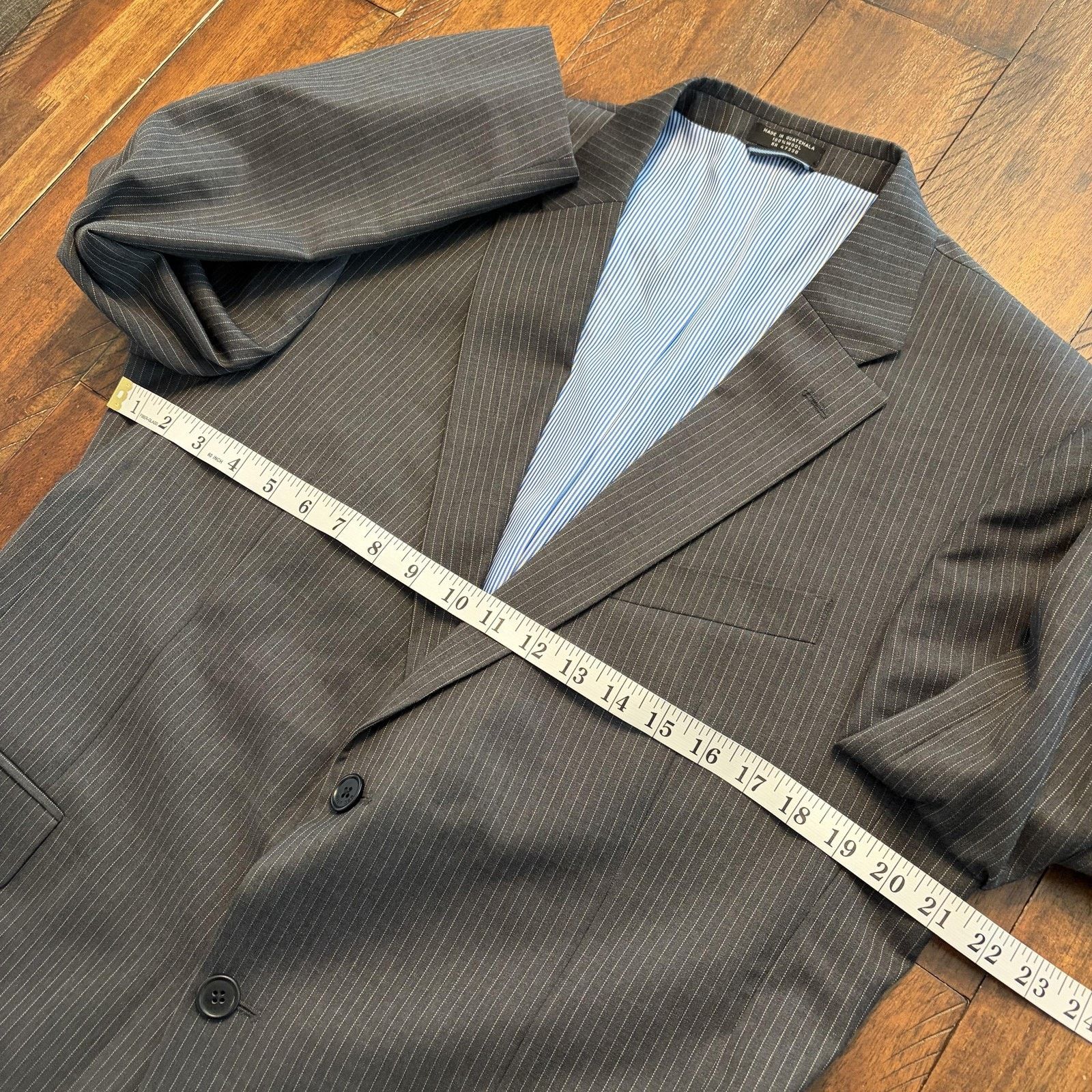 Tommy Hilfiger Tommy Hilfiger Suit Jacket 42S Pinstripe Wool Blazer Short Size 42S - 10 Thumbnail