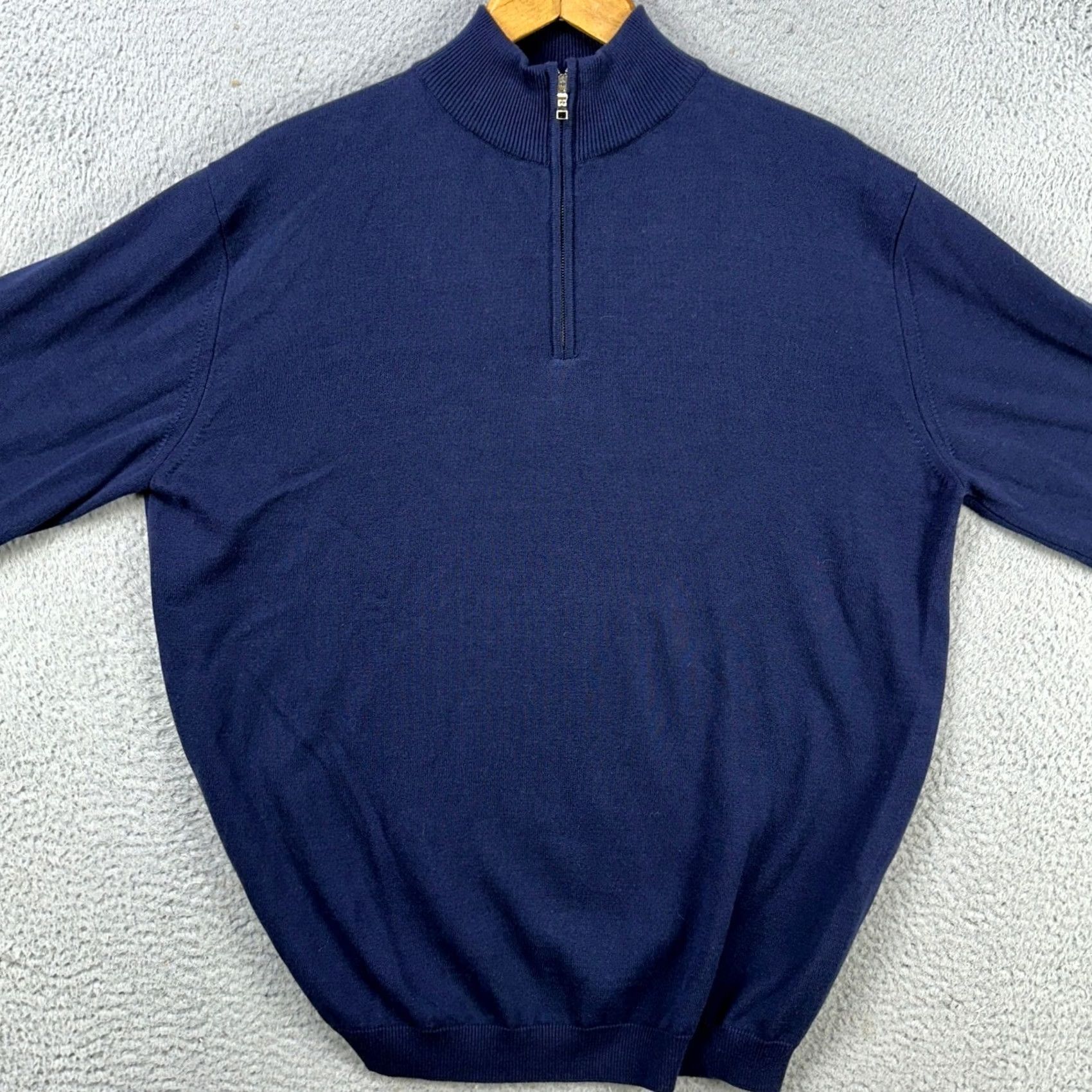 Vintage Harlestons Sweater Pullover Mens Large Blue Knit Quarter Zip Long Sleeve Logo Size US L / EU 52-54 / 3 - 3 Thumbnail