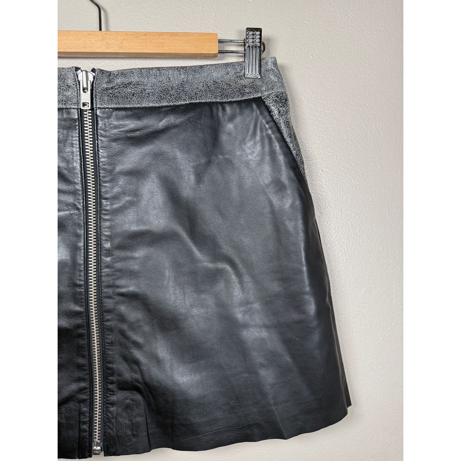 Muubaa Muubaa Impala A-Line Black White Leather Mini Skirt size 6 Size 28" / US 6 / IT 42 - 8 Thumbnail