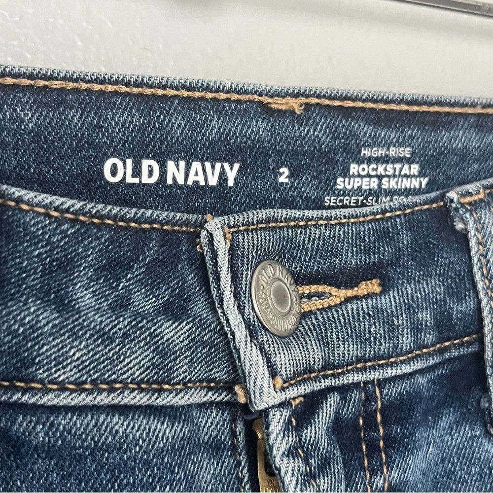 Old Navy Old Navy High Rise Rock Star Skinny Slim Denim Jeans Blue 2 Size 24" / US 00 / IT 34 - 4 Thumbnail