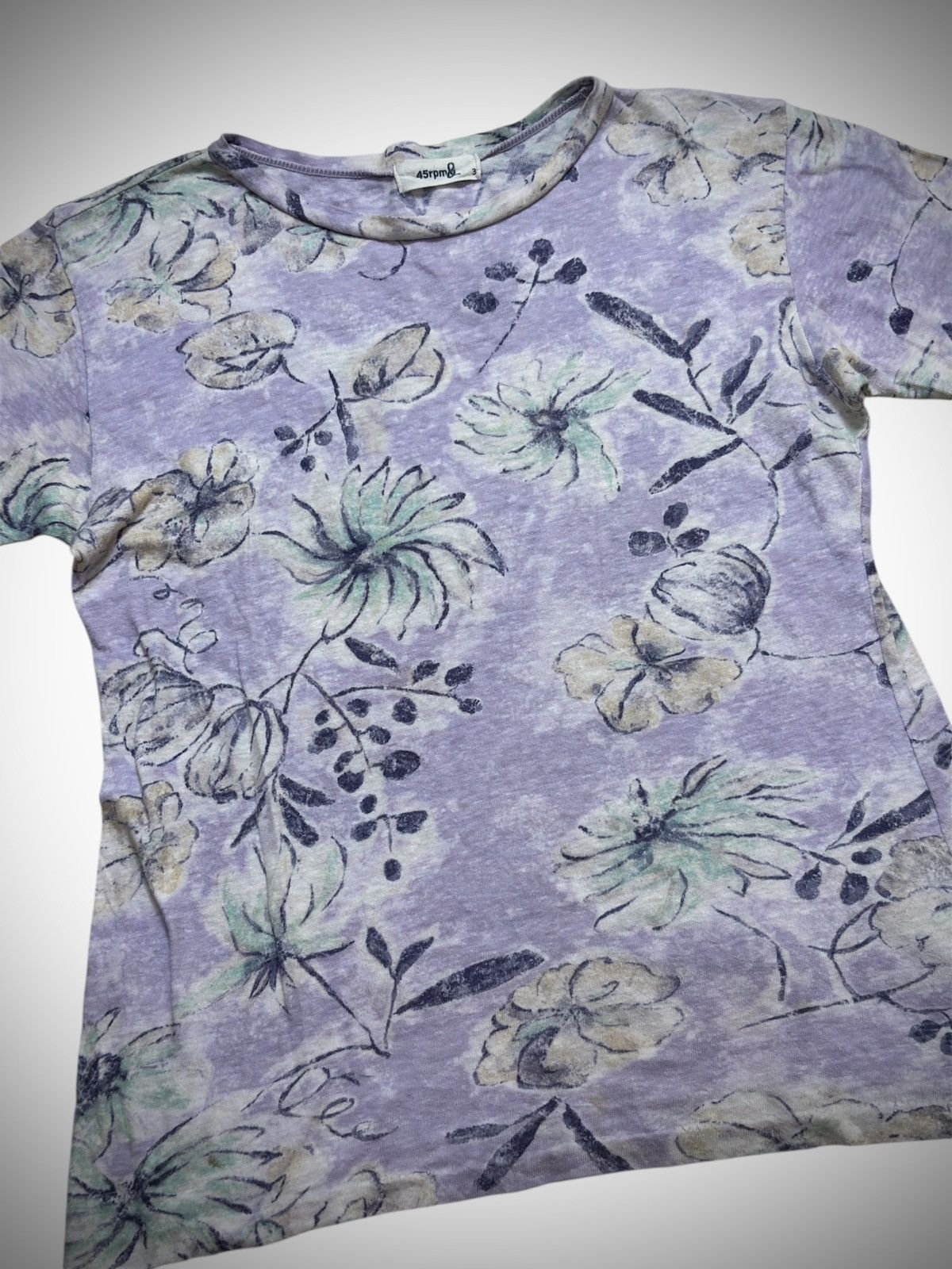 45rpm Vintage 45rpm - Floral Motif Single Stitch T-Shirt Size S / US 4 / IT 40 - 2 Thumbnail