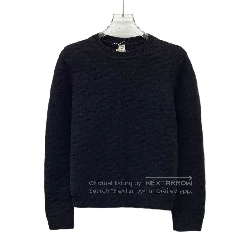 Hermes Hermes Black Logo Jacquard Wool Round Neck Long Sleeve Kni Size XS / US 0-2 / IT 36-38 - 1 Thumbnail
