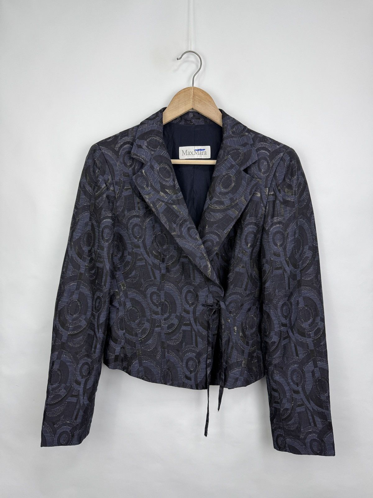 Max Mara 🇮🇹 Vintage Y2K Max Mara Jacquard Blazer Jacket Wednesday Styl Size XL / US 12-14 / IT 48-50 - 2 Thumbnail