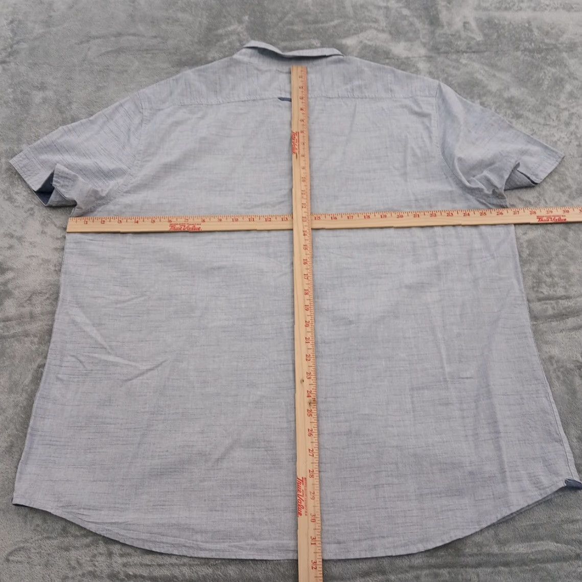 Flag & Anthem Flag & Anthem Shirt Mens 2XL Gray Striped Short Sleeve Button Up Pockets Cotton Size US XXL / EU 58 / 5 - 5 Thumbnail