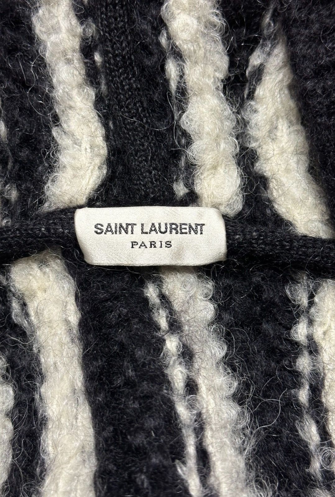Saint Laurent Paris Saint Laurent Black & White Striped Hooded Cardigan Knit Size US S / EU 44-46 / 1 - 6 Thumbnail