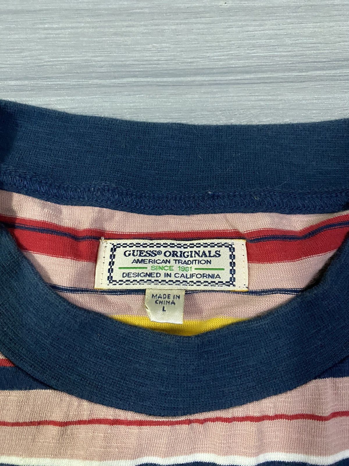 Guess Vintage Guess Los Angeles Striped Knit T-shirt Size US L / EU 52-54 / 3 - 8 Thumbnail