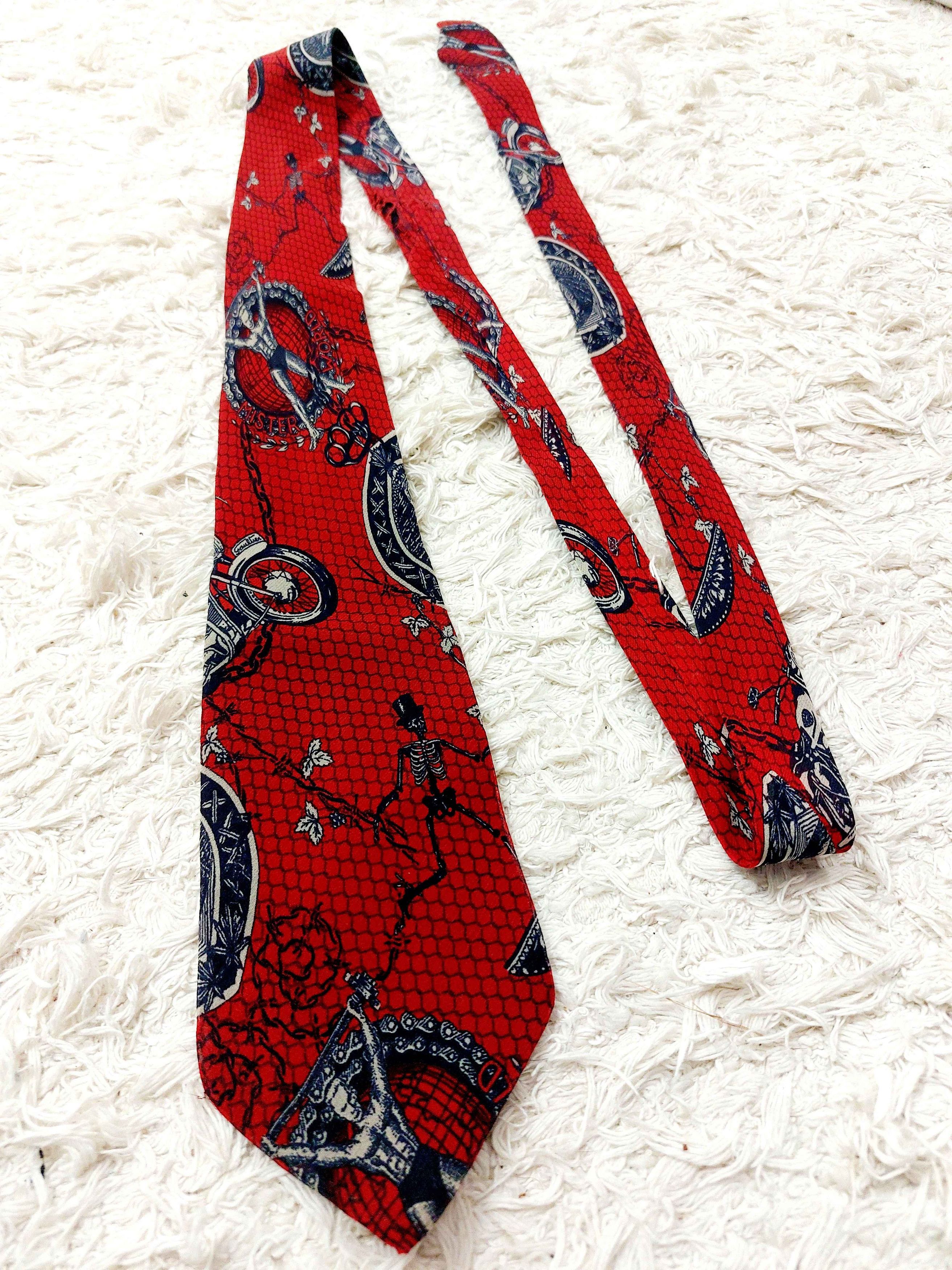 Jean Paul Gaultier Jean Paul Gaultier Mister World Skeleton Moto Tie Necktie Size ONE SIZE - 2 Thumbnail