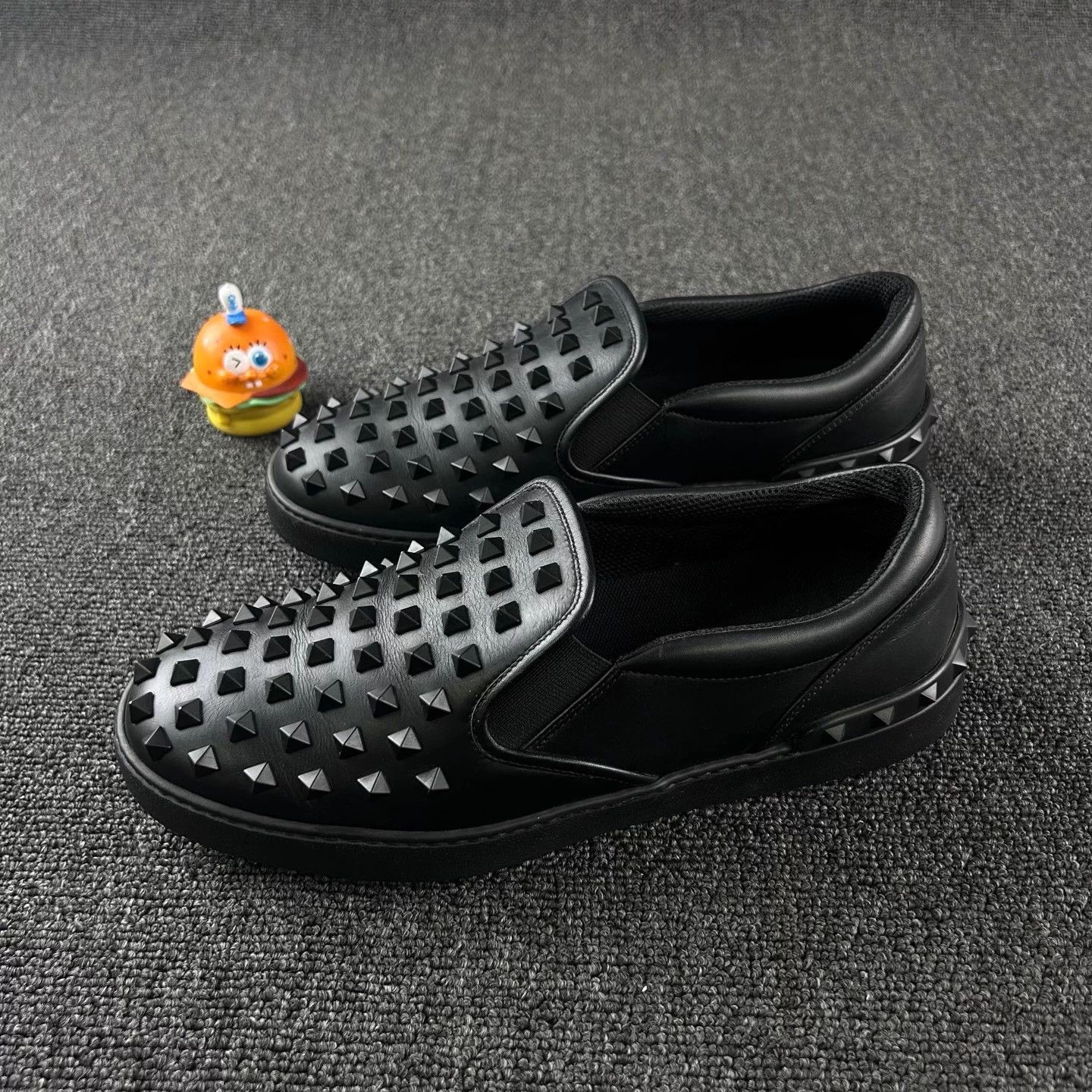 Valentino VALENTINO Black Riveted Loafer 39 Size US 8 / IT 38 - 1 Thumbnail