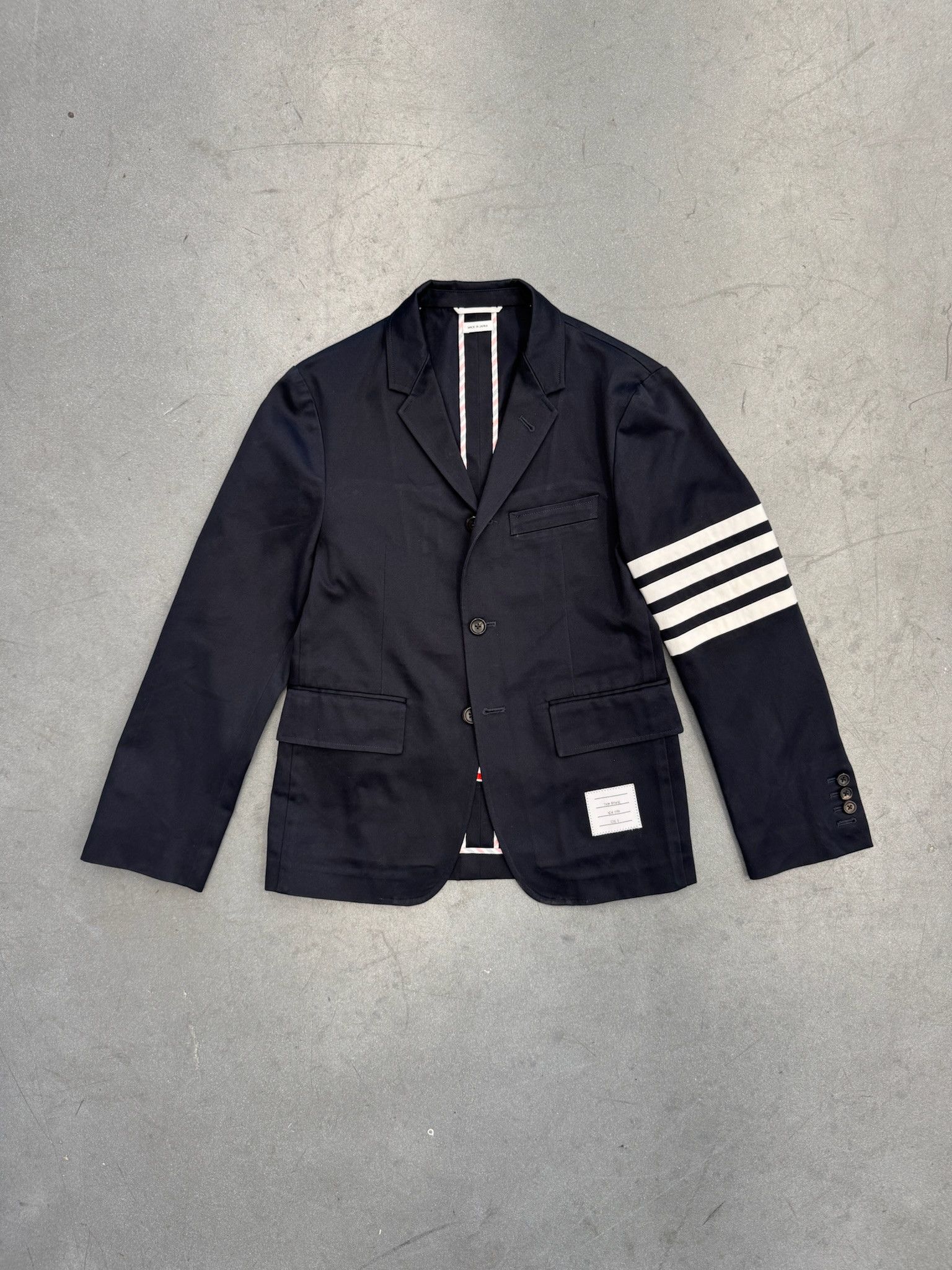 Thom Browne Thom Browne Unconstructed Classic 4 Bar Cotton Twill Blazer Size 36R - 1 Thumbnail
