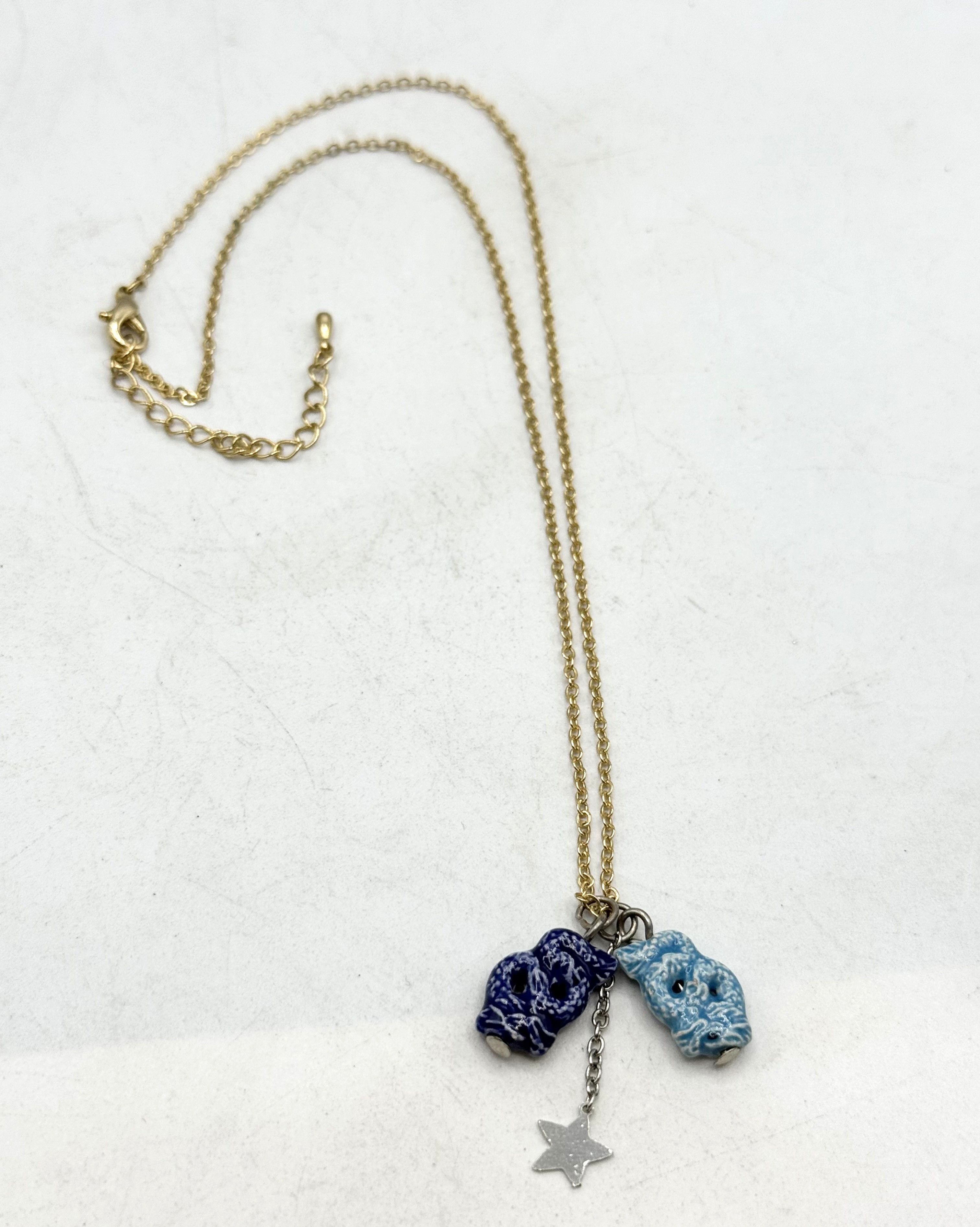 Vintage Vintage porcelain dragon star chain necklace Size ONE SIZE - 1 Thumbnail