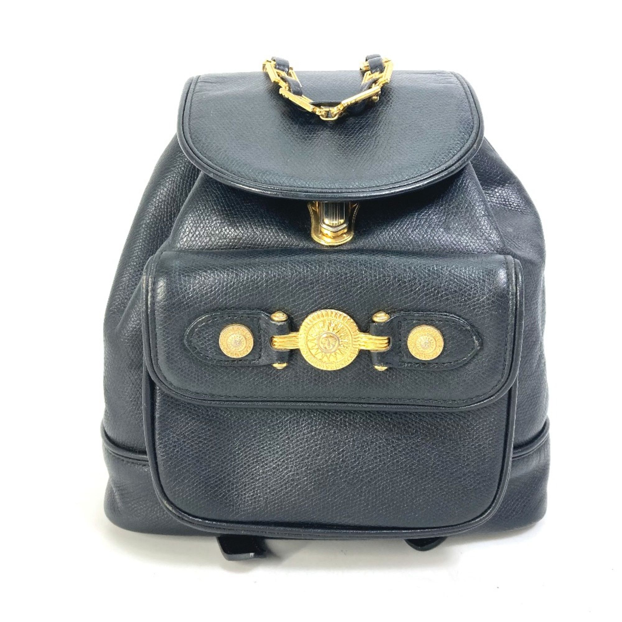 Versace Versace vintage backpack bag Backpack Black Gold Size ONE SIZE - 1 Thumbnail