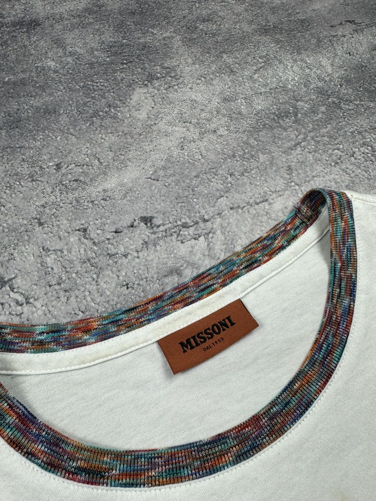 Missoni Missoni Logo T-shirt w/ Signature Space-Dye Knit Collar Size US S / EU 44-46 / 1 - 8 Thumbnail