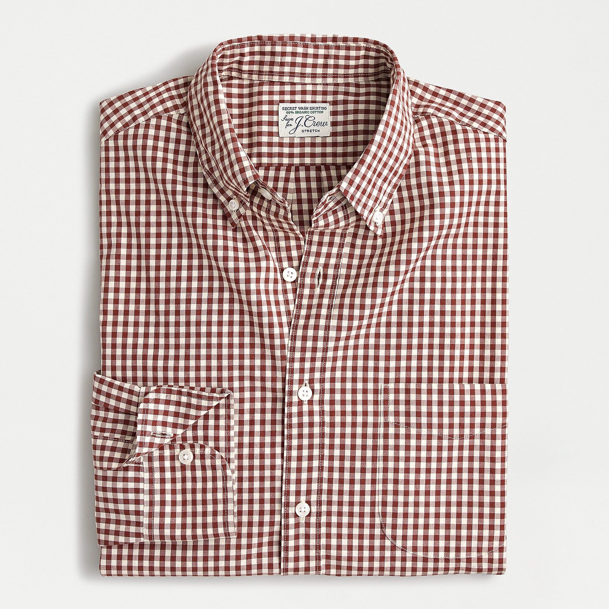 J.Crew Slim Stretch Secret Wash shirt in organic cotton gingham Size US S / EU 44-46 / 1 - 1 Thumbnail