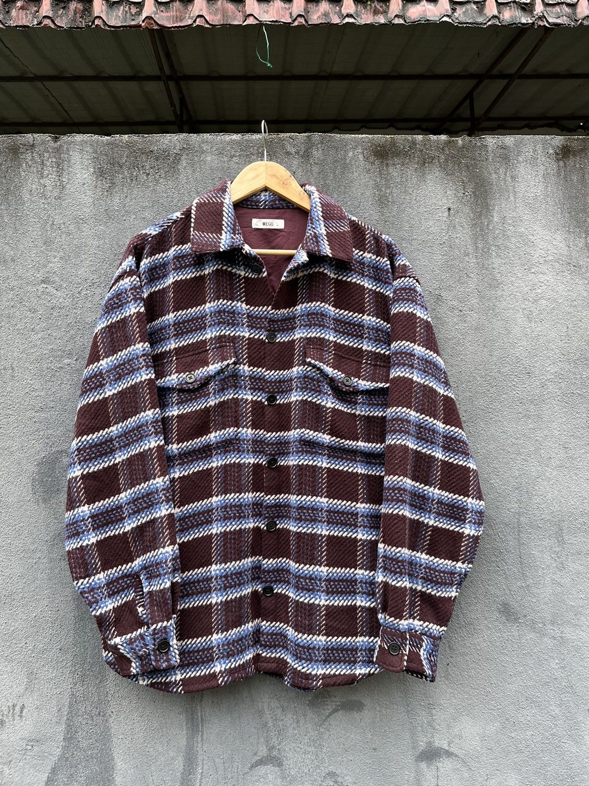 Japanese Brand 👹Wego Japan Wool Flannel Jacket Size US L / EU 52-54 / 3 - 4 Thumbnail