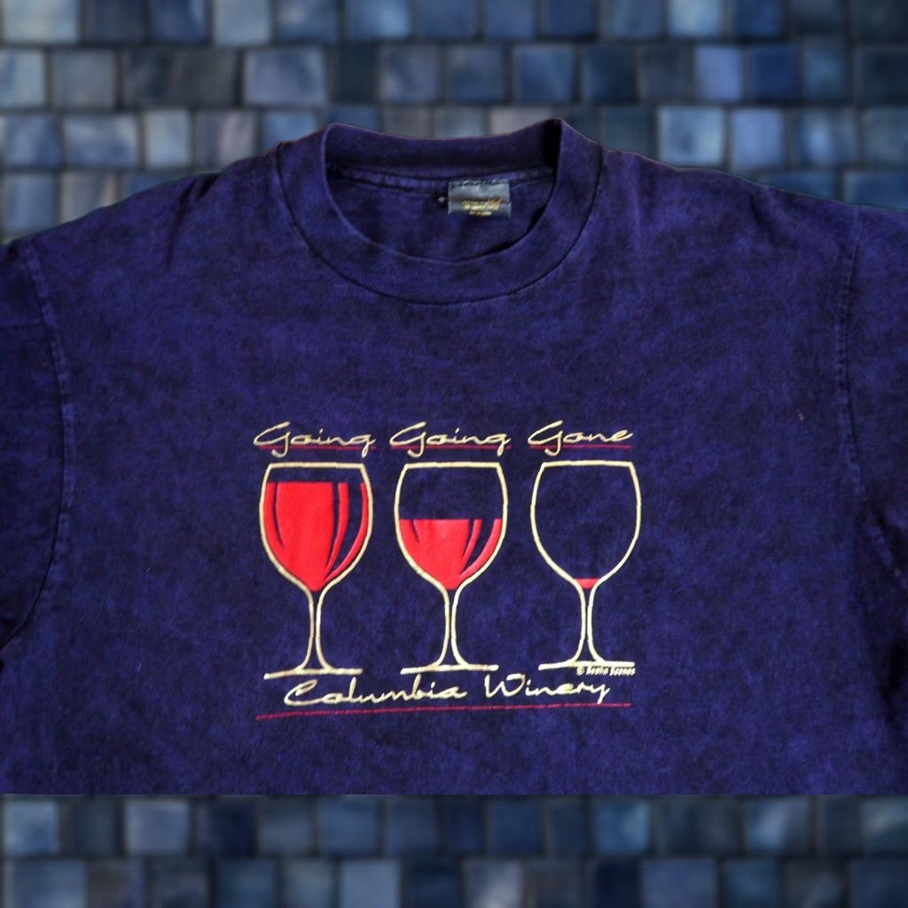 Vintage VTG 90s Columbia Winery Wine Joke USA WA Purple Black Tee T-Shirt Mens L Size US L / EU 52-54 / 3 - 1 Thumbnail