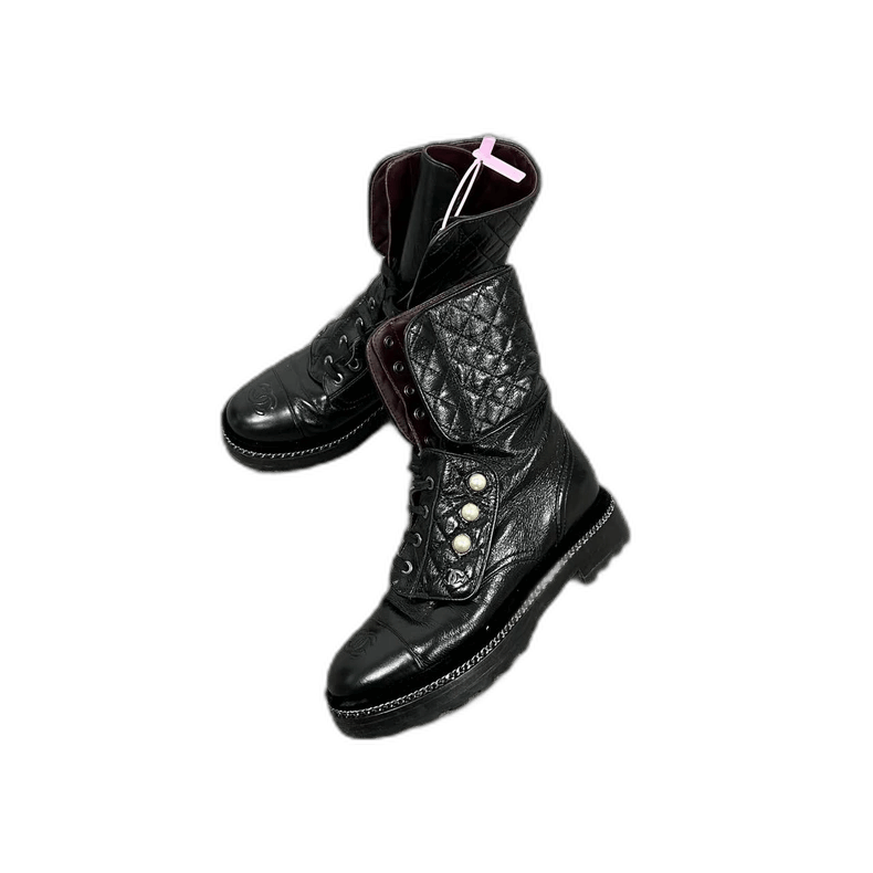 Chanel Chanel Pearl Button Quilted Short Boots Size US 6 / IT 36 - 1 Thumbnail