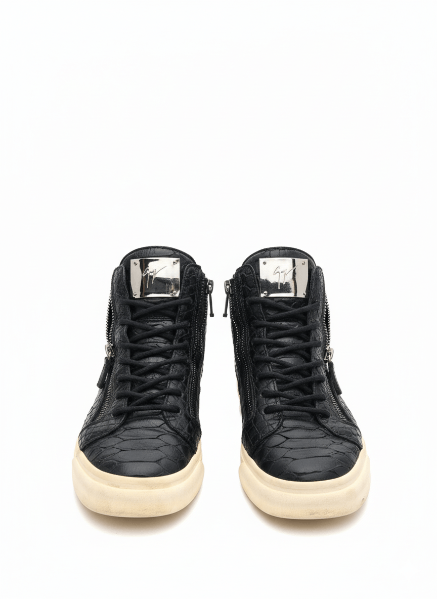 Giuseppe Zanotti Giuseppe Zanotti Black Croc-Embossed High-Tops, c.2013 Size US 8 / EU 41 - 1 Thumbnail