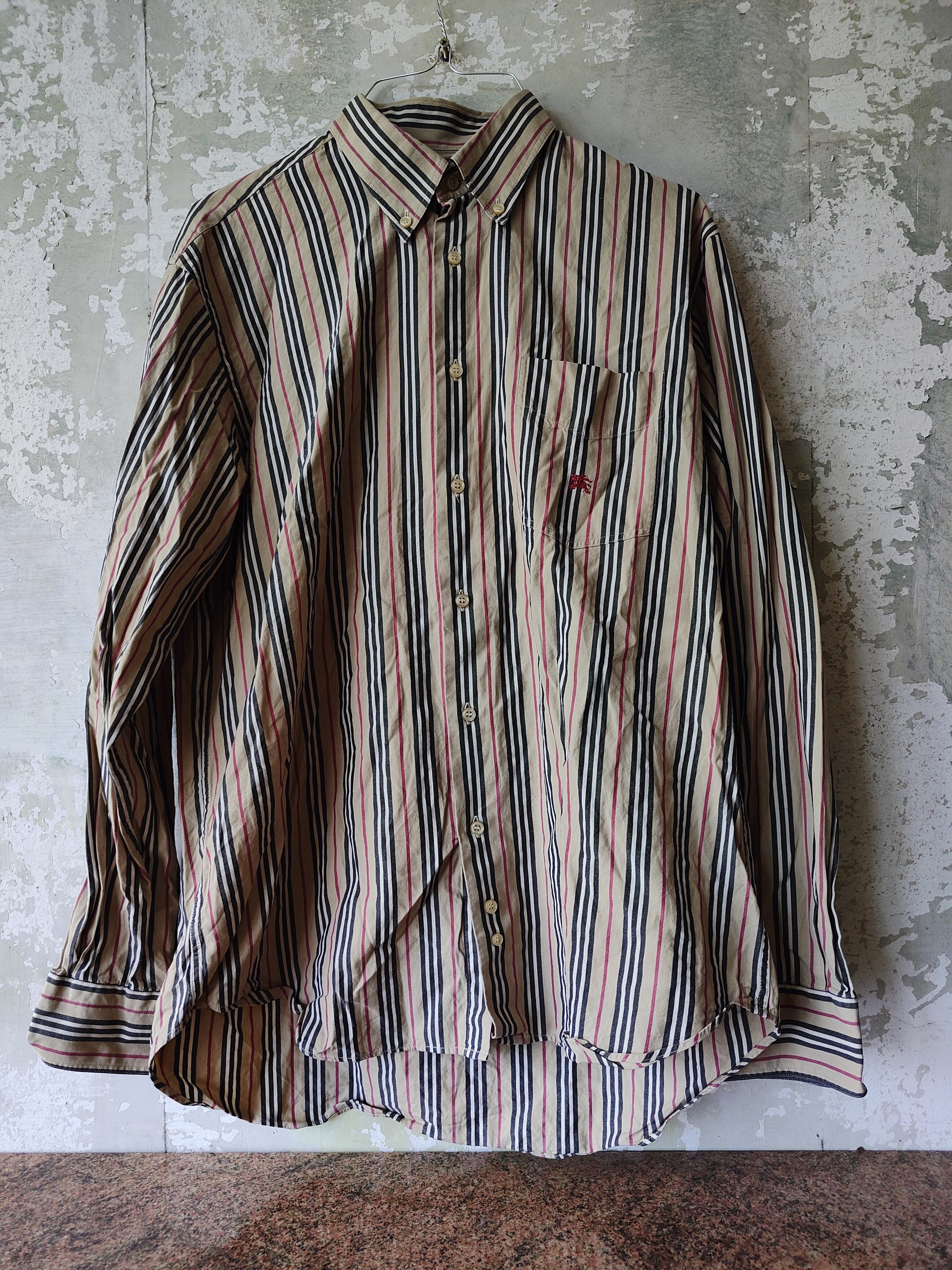 Burberry × Vintage Vintage burberry Cotton stripes shirt Button up Nova check Size US L / EU 52-54 / 3 - 1 Thumbnail