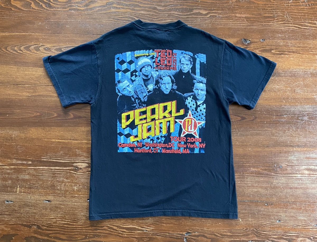 Band Tees × Vintage 2008 Pearl Jam Tour DC NJ NYC Double Sided Black Tee Shirt Size US S / EU 44-46 / 1 - 2 Thumbnail