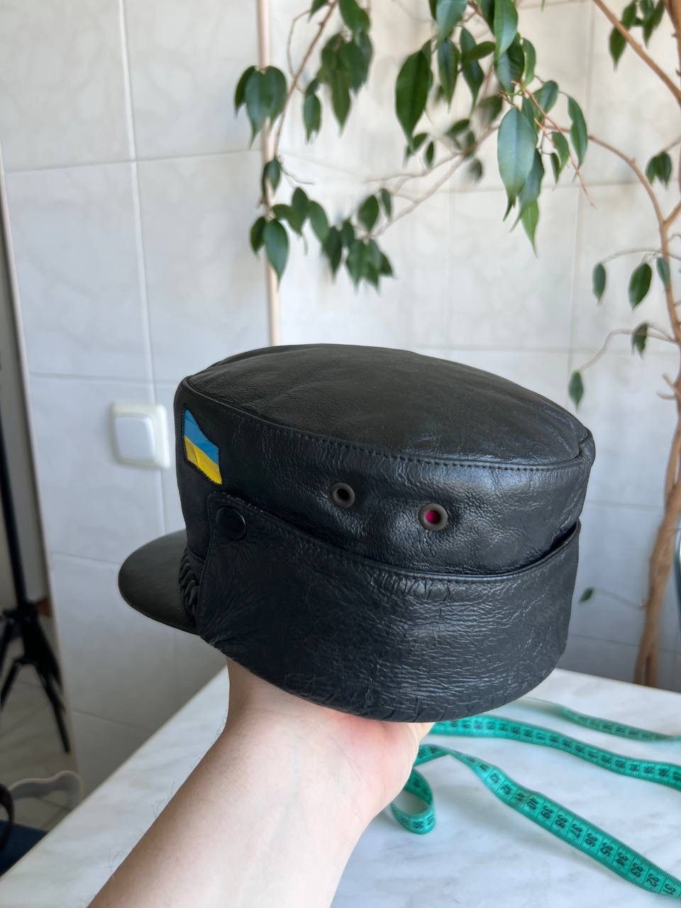 Vintage Mens vintage Leather Captain's cap Ukrainian Police 2001 Y2K Size ONE SIZE - 6 Thumbnail