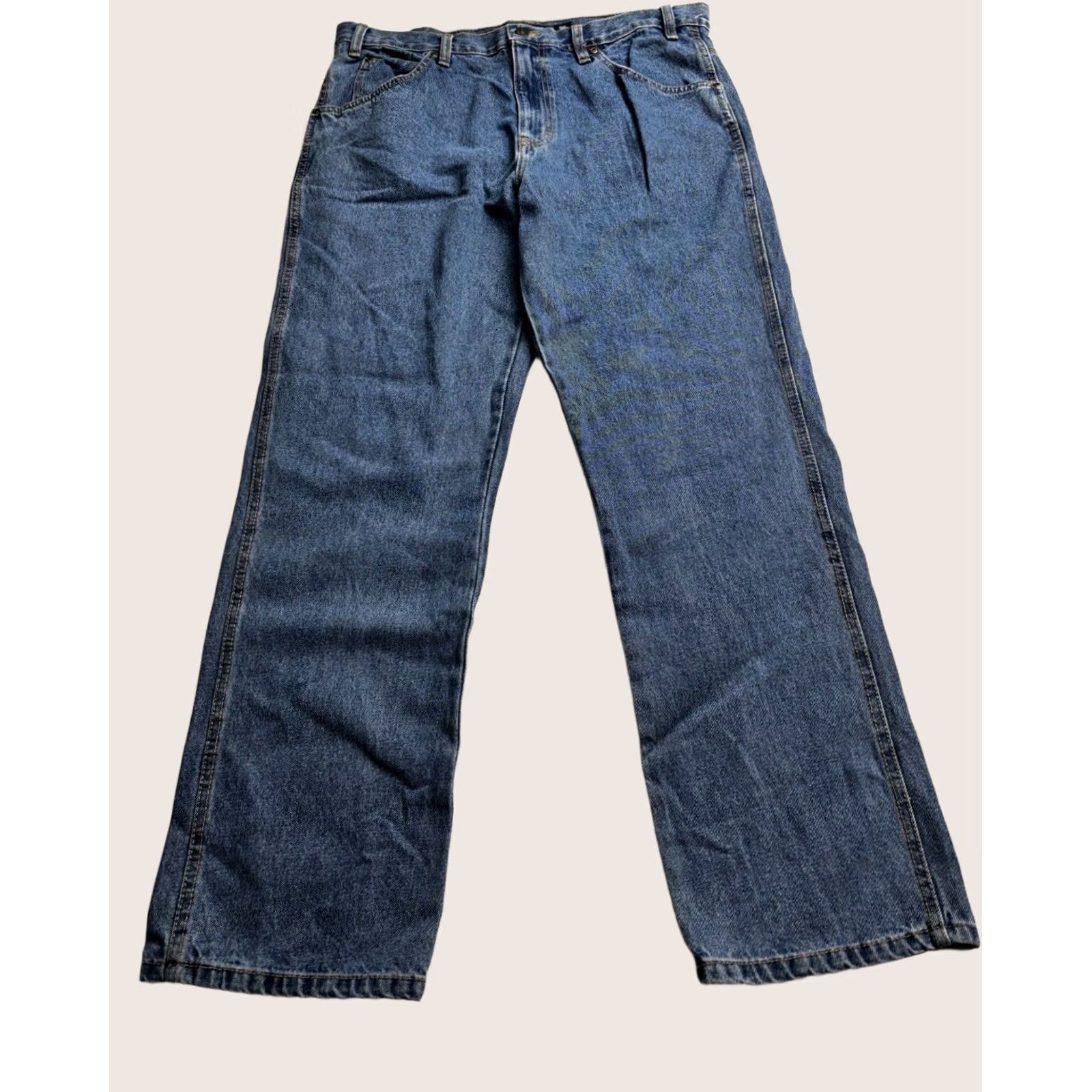 Vintage Rivet Supply Co Blue Jeans Men Straight Leg Pockets button zip closure 36x32 Fit (38x32) Size US 36 / EU 52 - 1 Thumbnail
