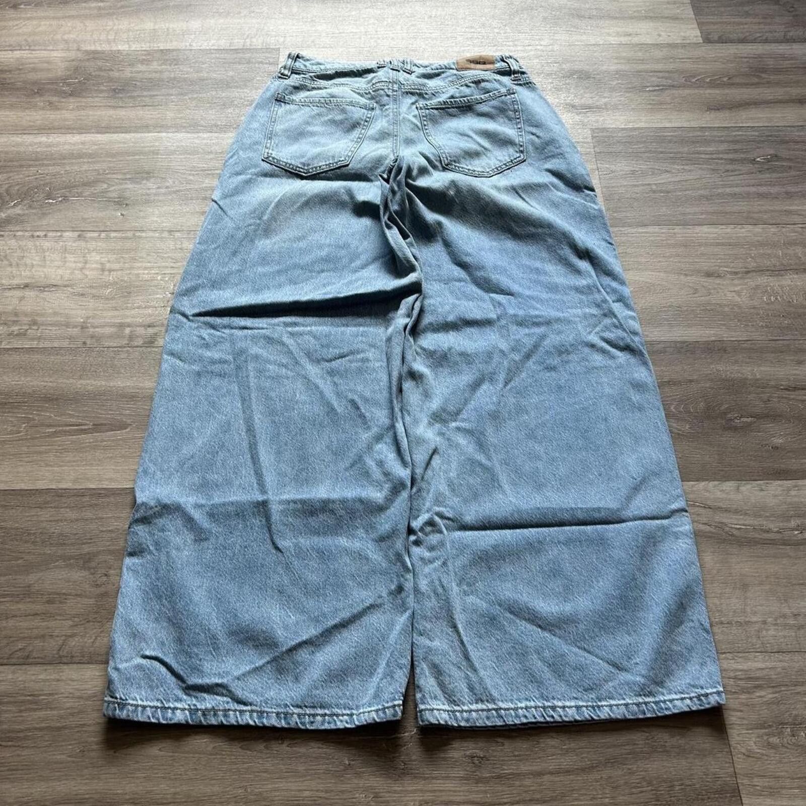 Other Vintage Baggy Wide Leg Double Knee Denim Jeans size 28” Size 30" / US 8 / IT 44 - 2 Thumbnail