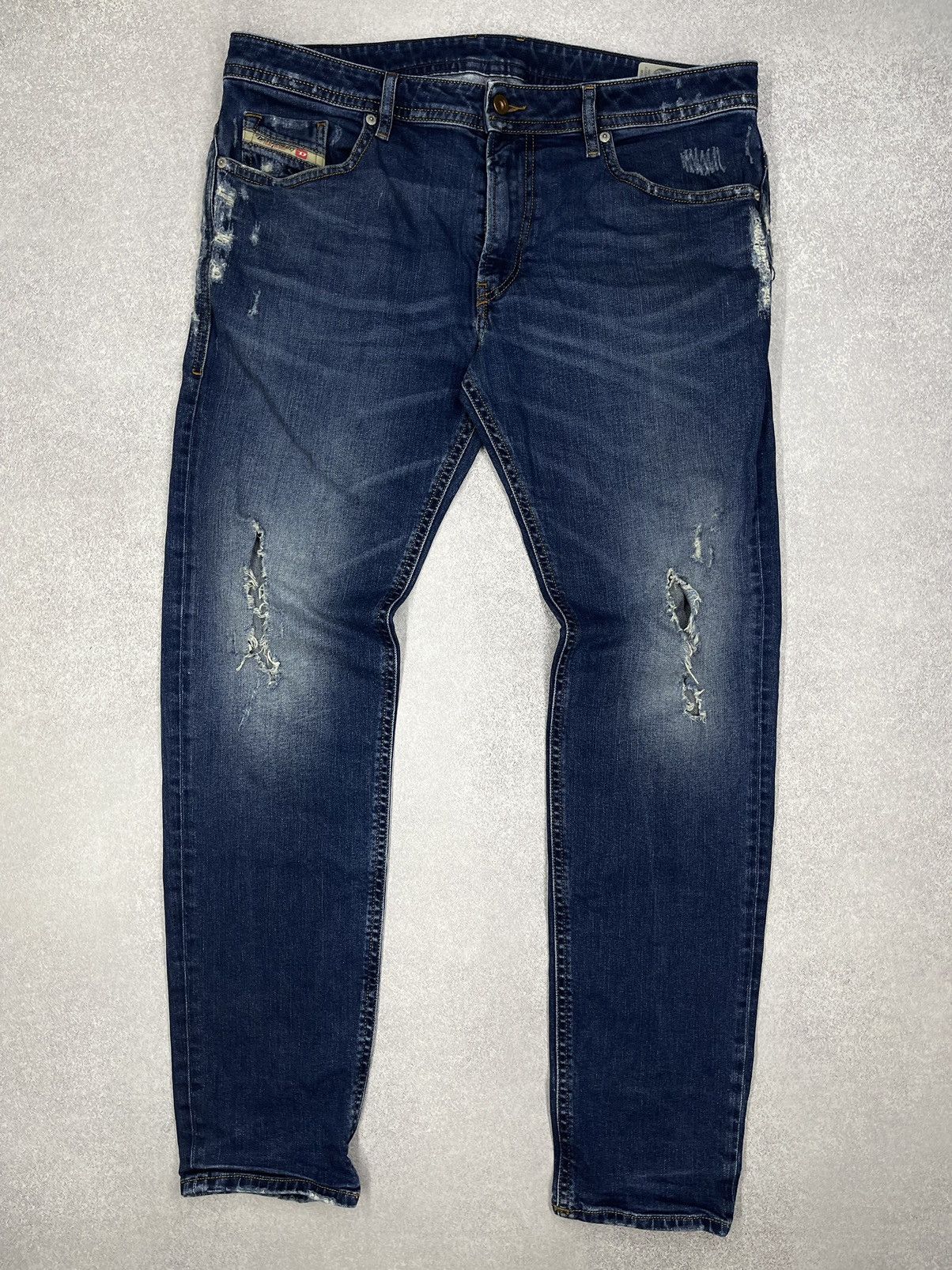 Diesel Mens Diesel Thommer Denim Jeans Blue Distressed Y2K Punk Size US 36 / EU 52 - 2 Thumbnail