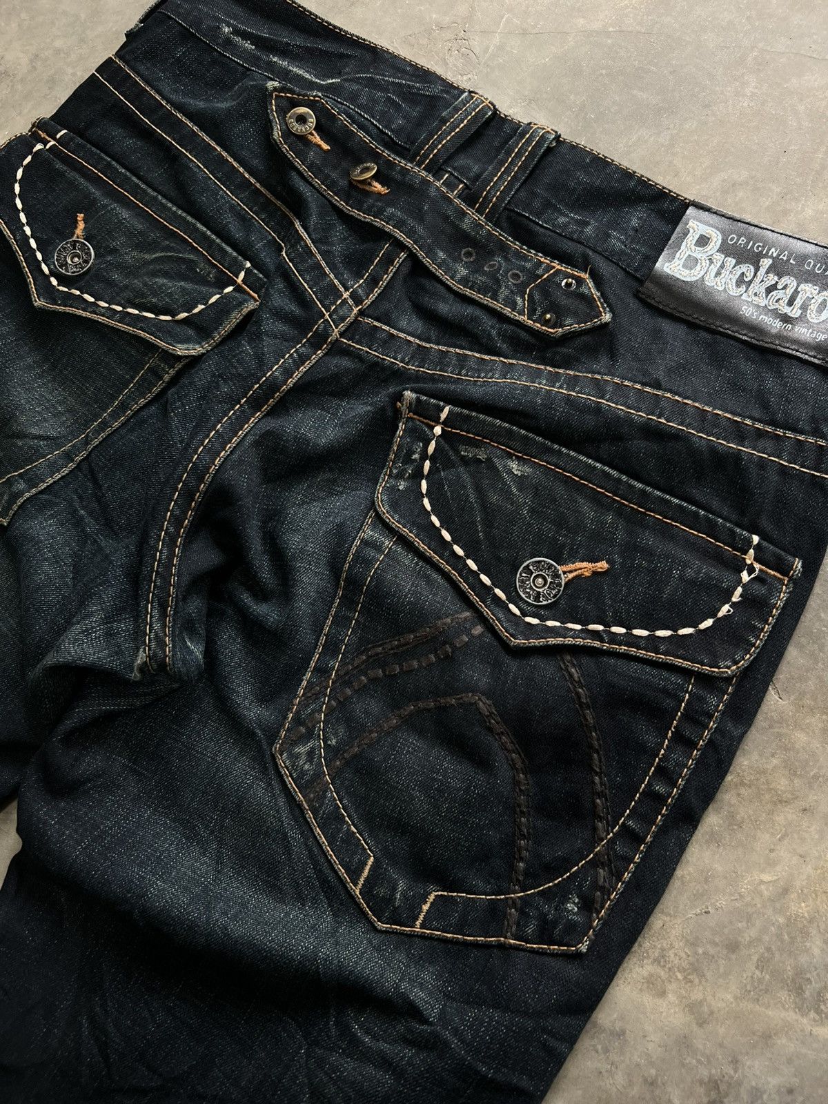 Japanese Brand Buckaroo Baggy Jeans Snow Buck Buckle Back Size US 34 / EU 50 - 3 Thumbnail