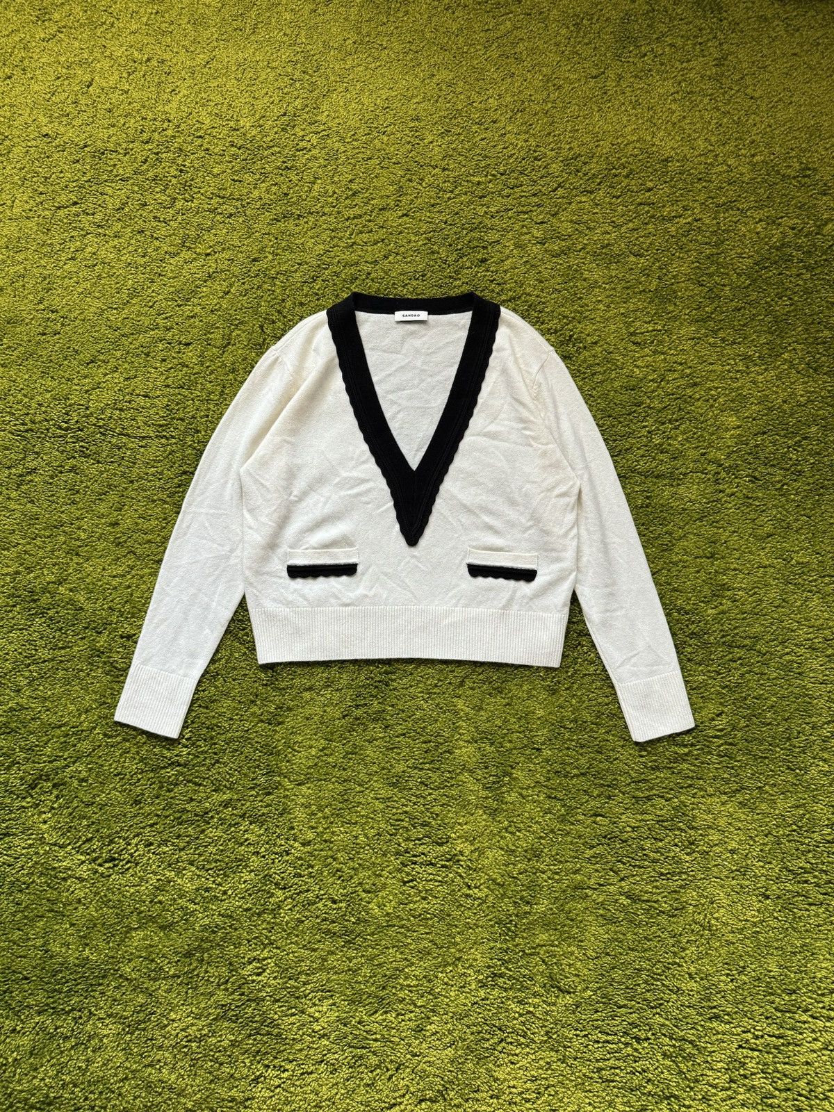Designer × Sandro Sandro oldmoney style wool sweater Size XS / US 0-2 / IT 36-38 - 1 Thumbnail