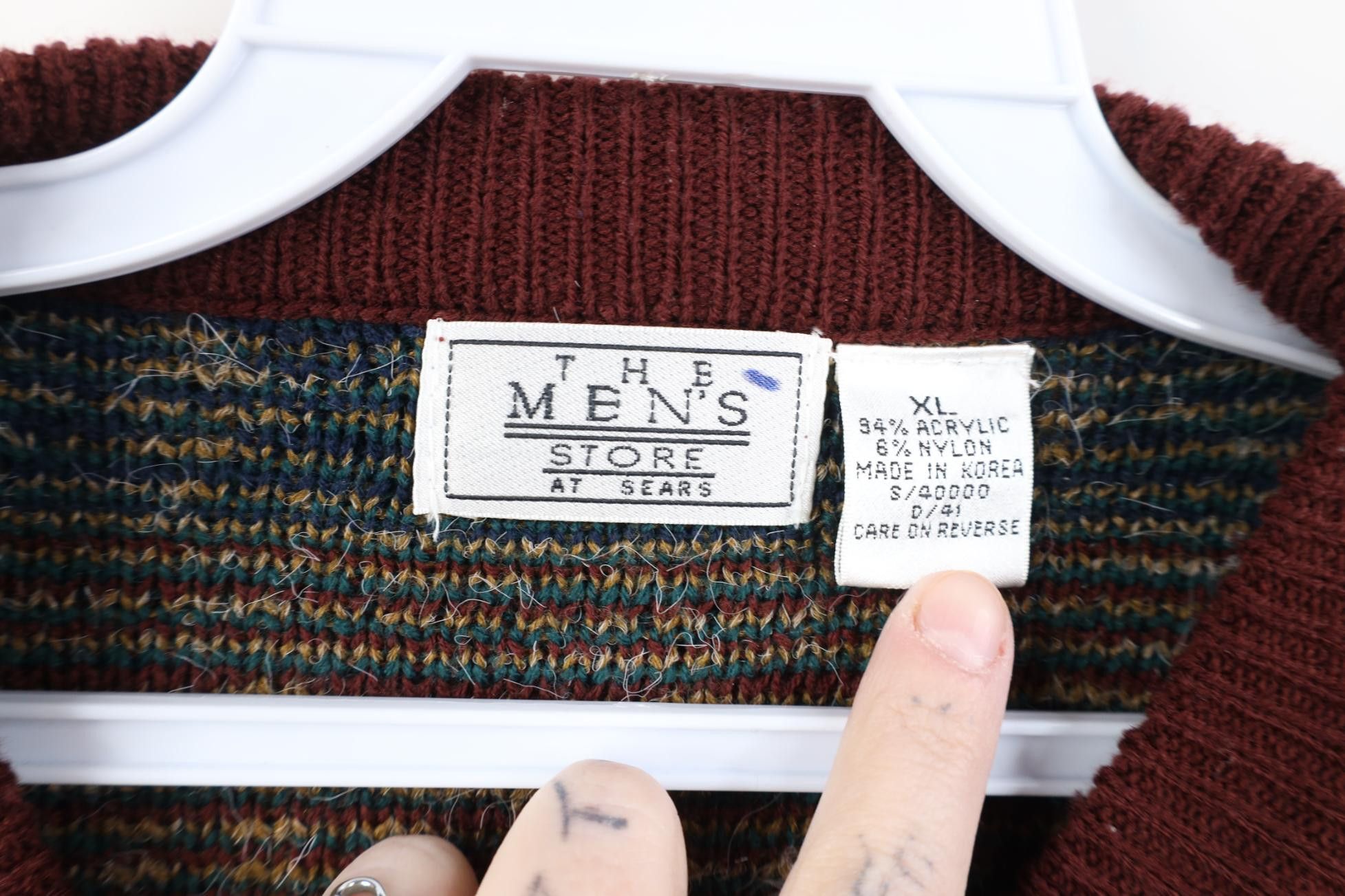 Vintage Vintage 90s Streetwear Geometric Fair Isle Crewneck Sweater Size US XL / EU 56 / 4 - 4 Thumbnail