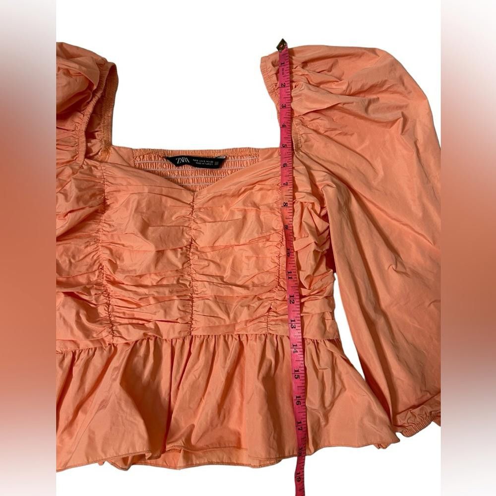Zara Zara l Light Orange Puff Sleeve Blouse Small Size S / US 4 / IT 40 - 4 Thumbnail