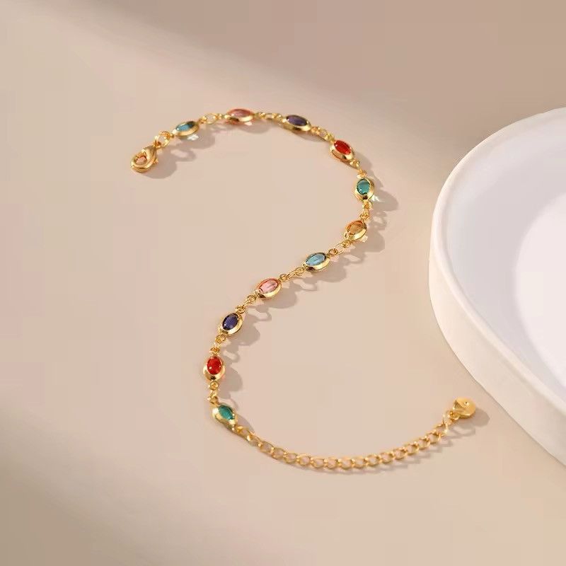Jewelry Acrylic Oval Beads Bracelet Size ONE SIZE - 5 Thumbnail
