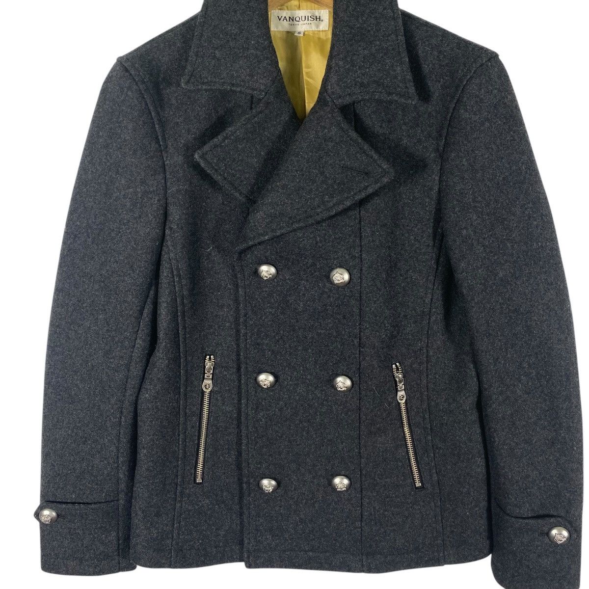 Vanquish Vintage Vanquish PeaCoat Short Coat Melton Double Coat Size US S / EU 44-46 / 1 - 4 Thumbnail