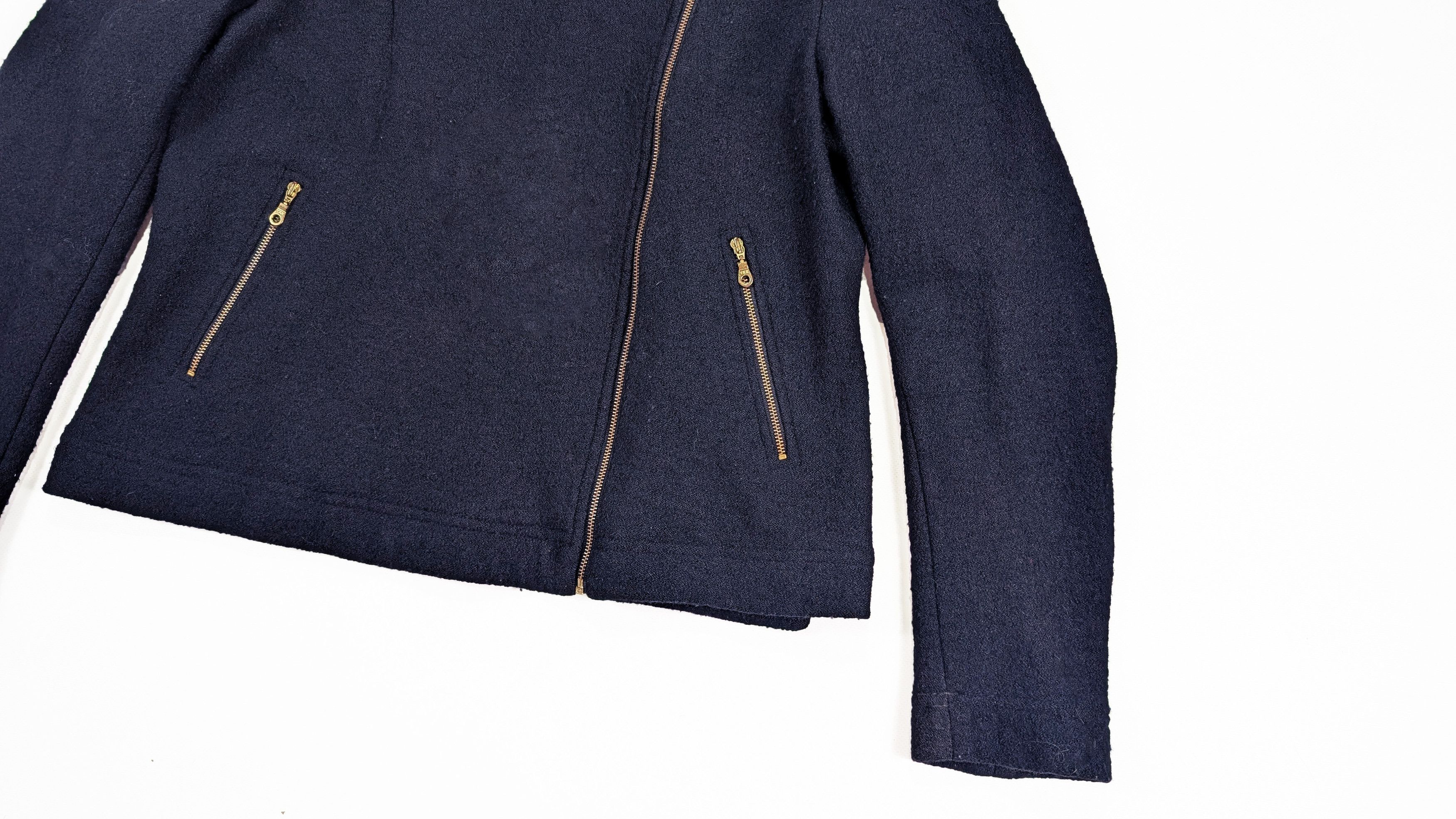 Other TOAST Navy Wool Viscose Biker Jacket Coat Asymmetric Zip Size M / US 6-8 / IT 42-44 - 3 Thumbnail