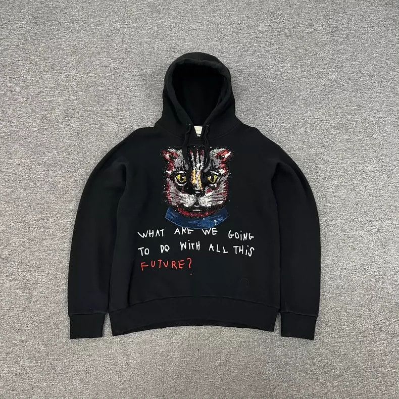 Gucci Gucci Heavy industry sequin cat hooded sweatshirt 2502-Next Size US XS / EU 42 / 0 - 1 Thumbnail